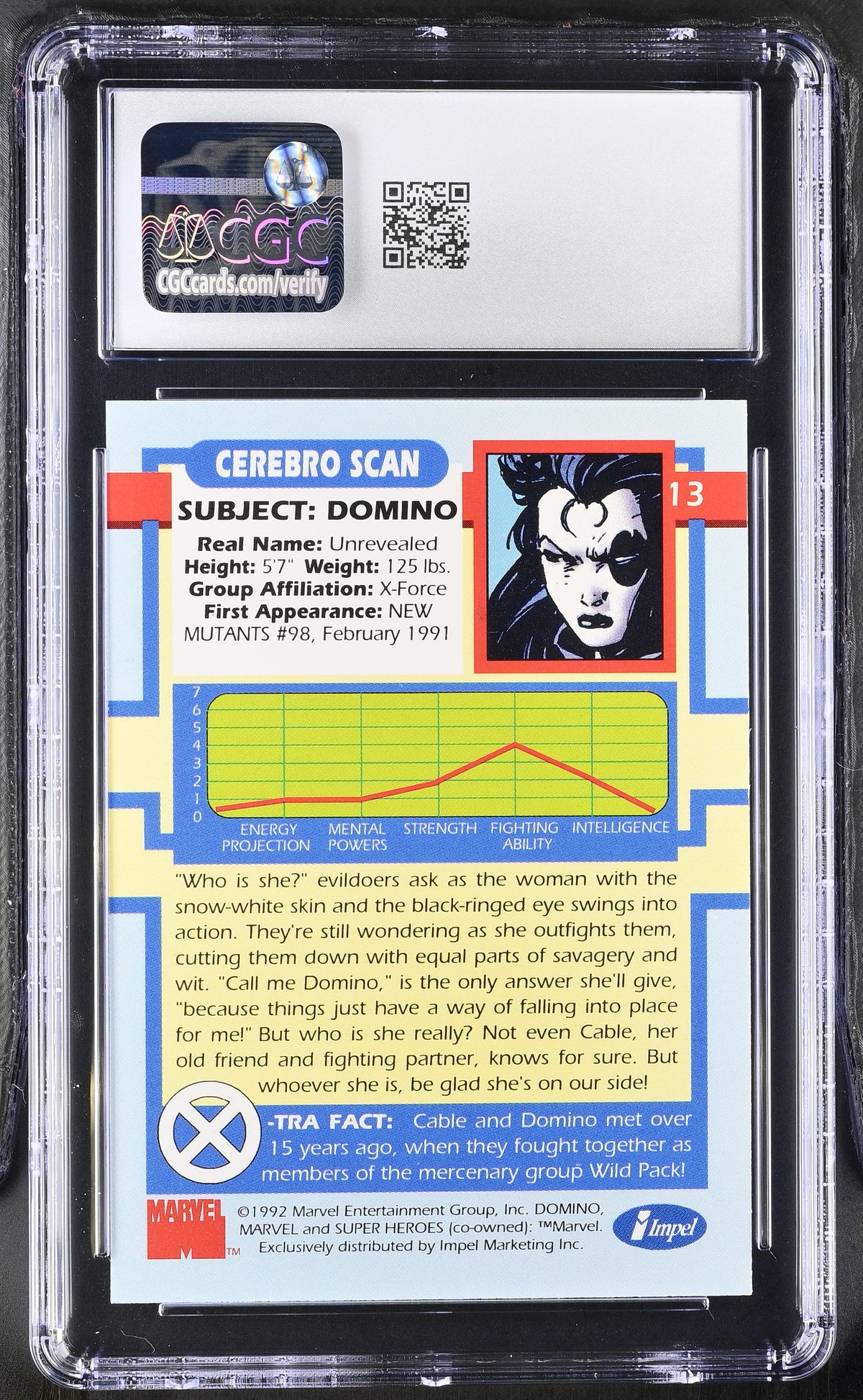 1992 Impel X-Men Series I Domino #13 CGC 10