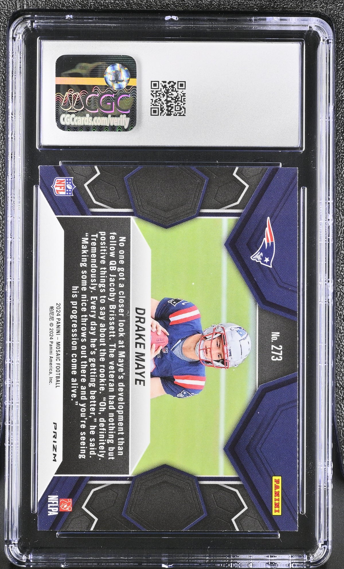 2024 Panini Mosaic Drake Maye Silver Rookie #273 CGC 8.5 New England Patriots