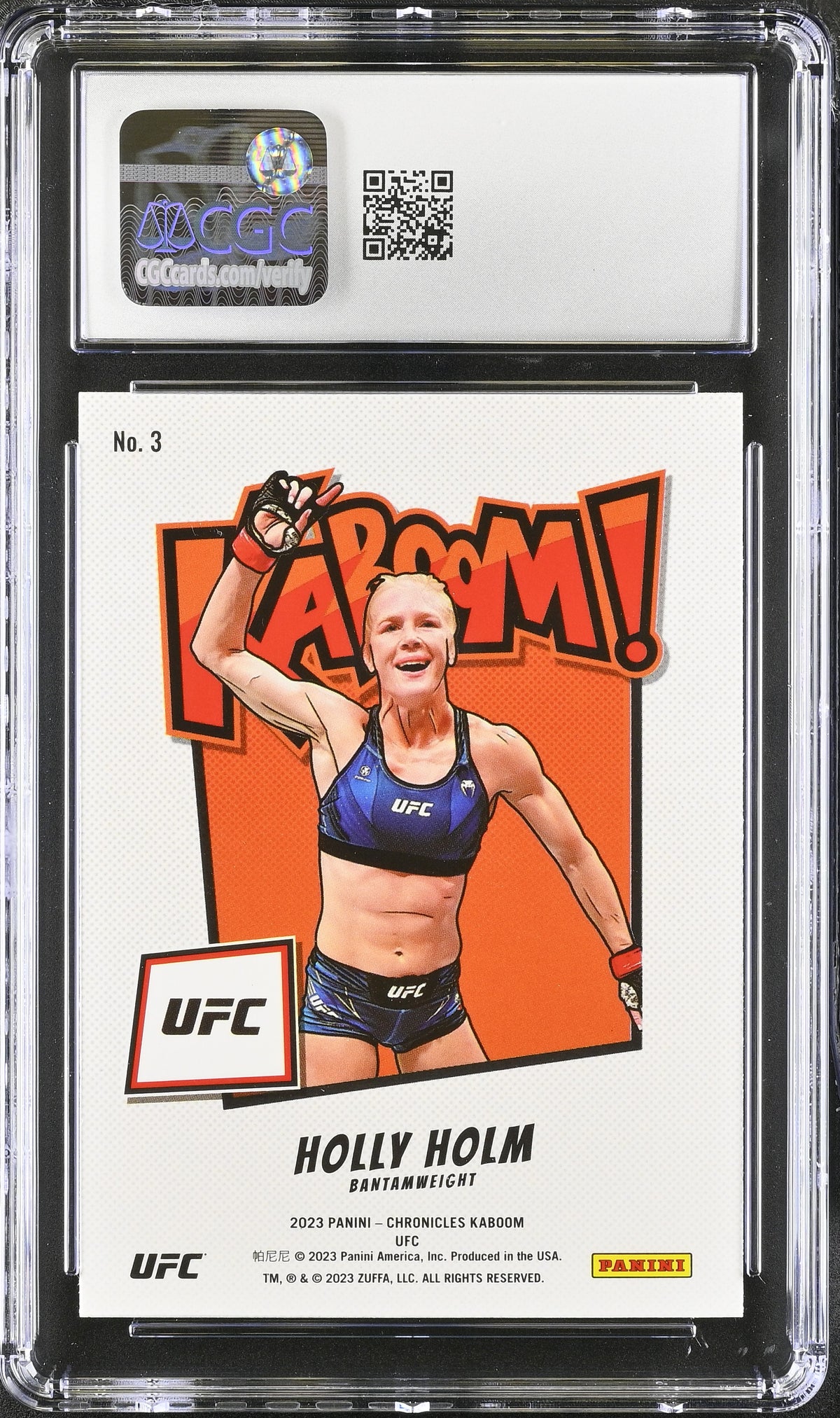 2023 Panini Chronicles UFC Holly Holm Kaboom! #3 CGC 10