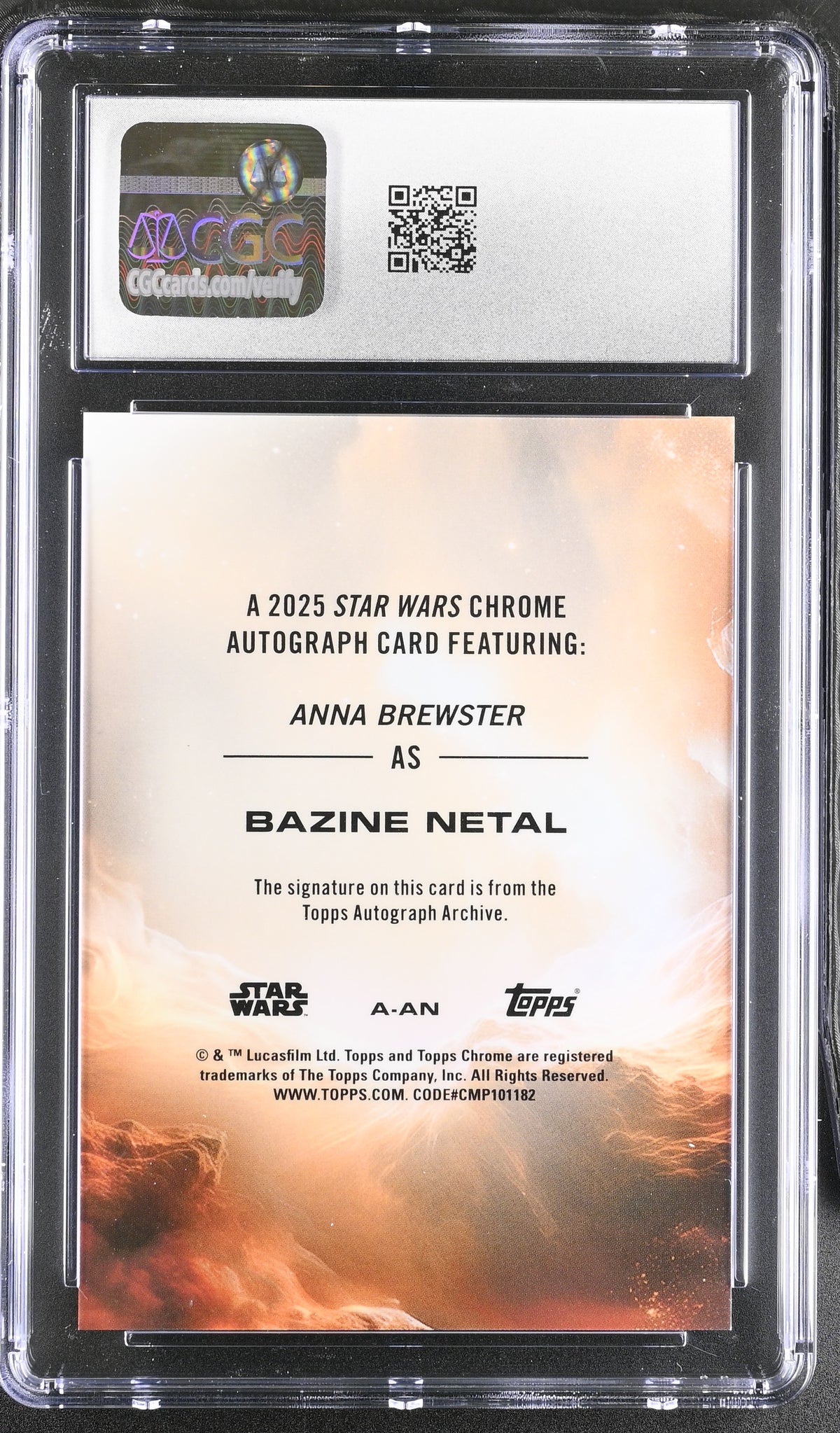 2025 Topps Star Wars Chrome Anna Brewster Auto Autograph Red /5 #A-AN CGC 9