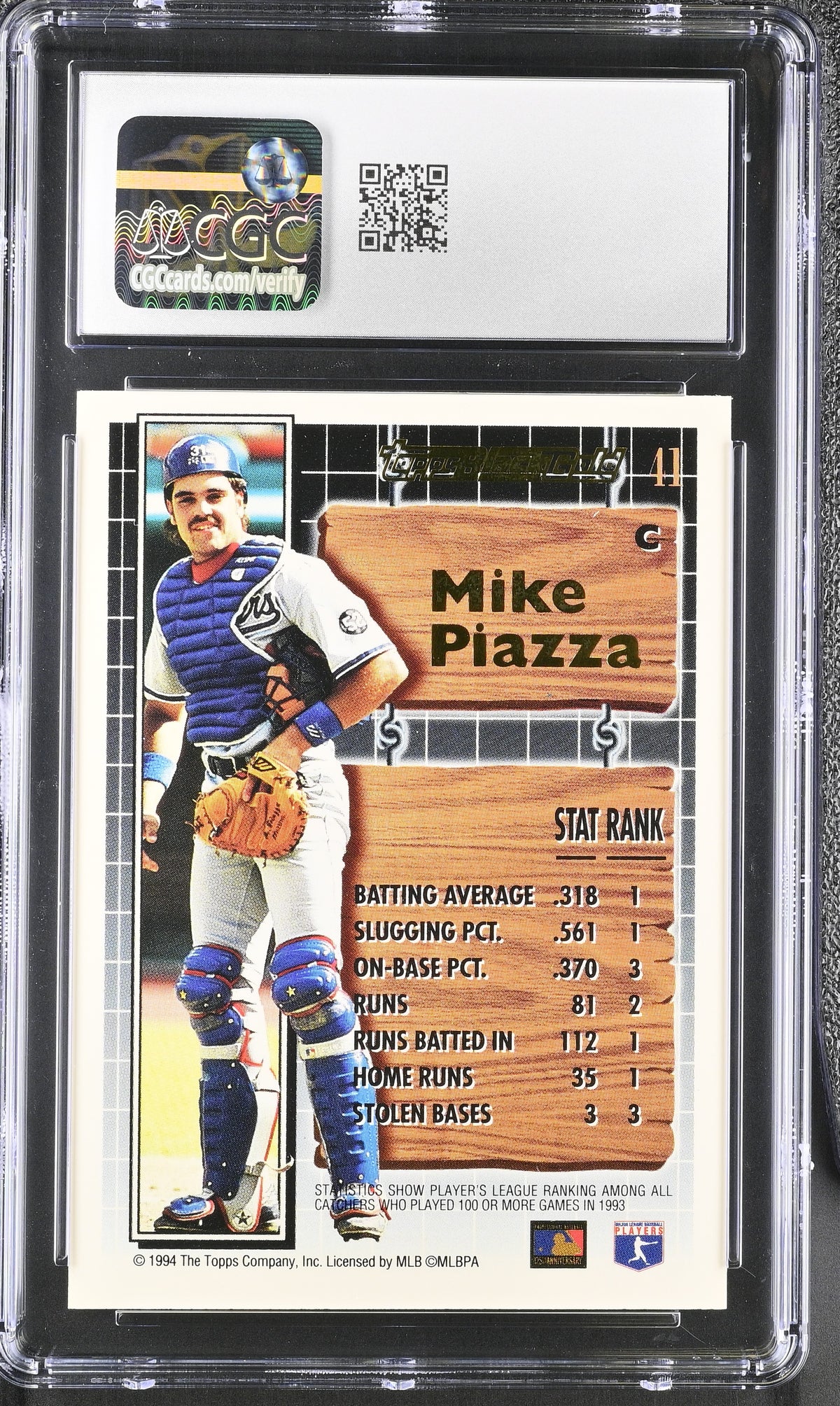 1994 Topps Black Gold Mike Piazza #41 CGC 10 Los Angeles Dodgers