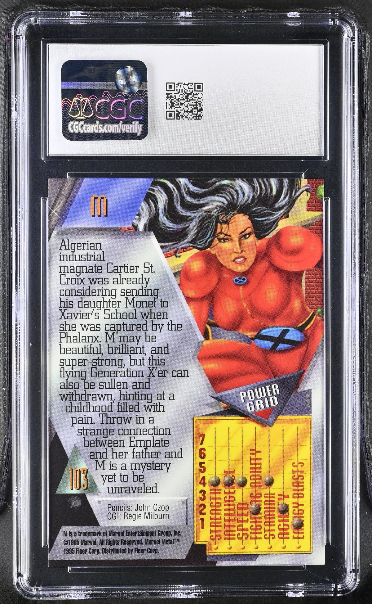 1995 Fleer Marvel Metal Inaugural Edition M #103 CGC 10