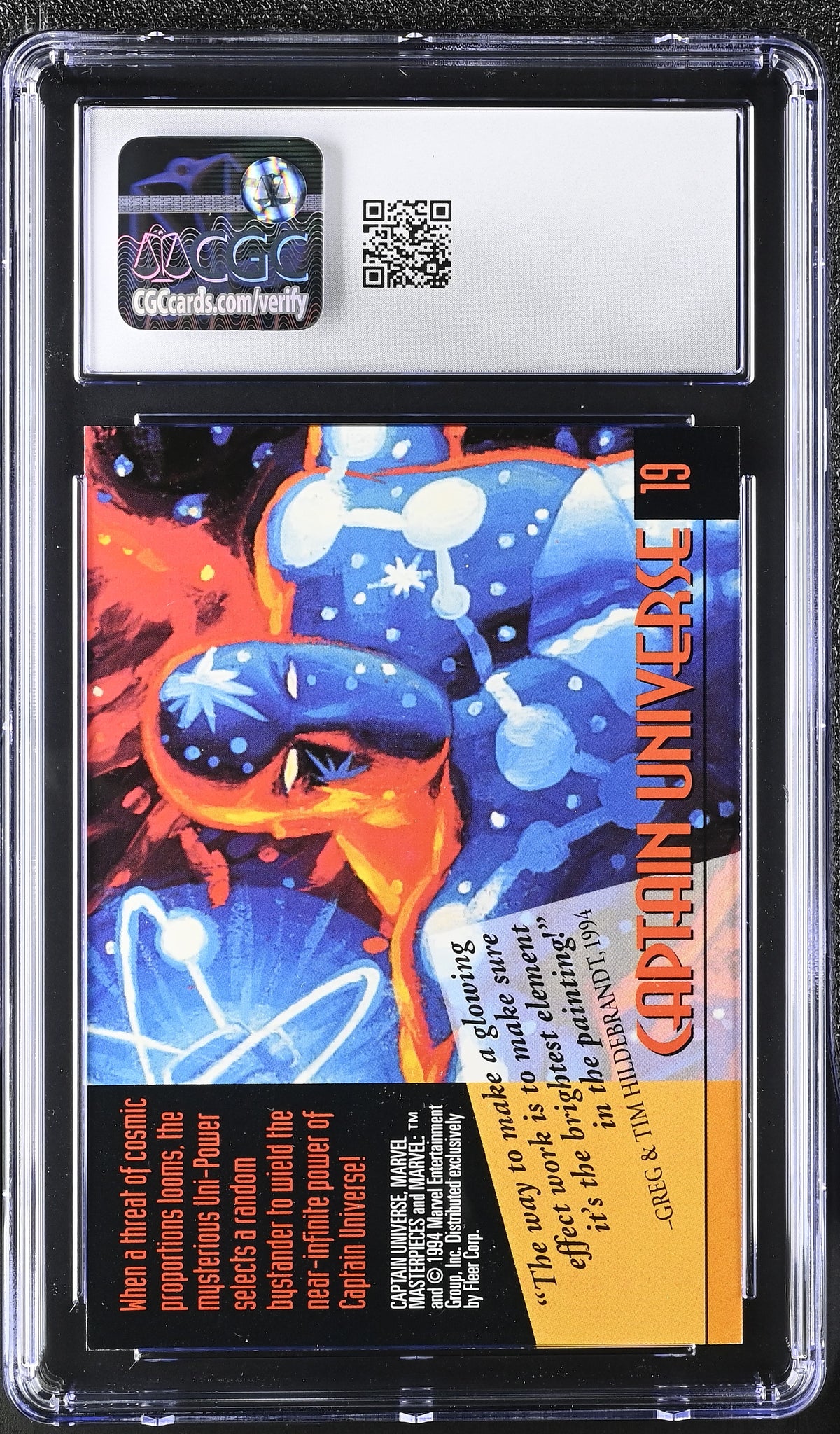 1994 Fleer Marvel Masterpieces Captain Universe #19 CGC 9.5