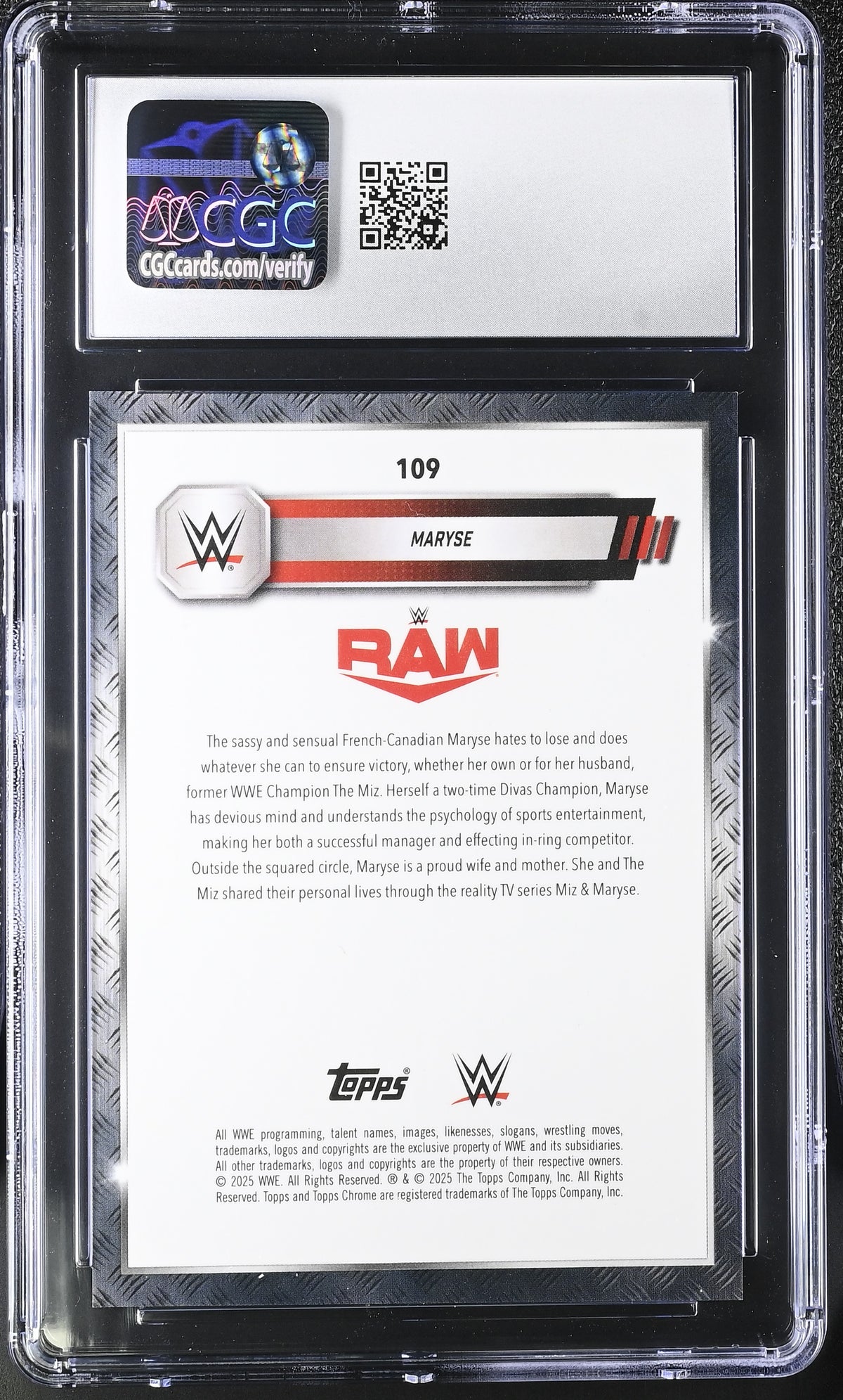 2025 Topps Sapphire WWE Maryse Gold /50 #109 CGC 10