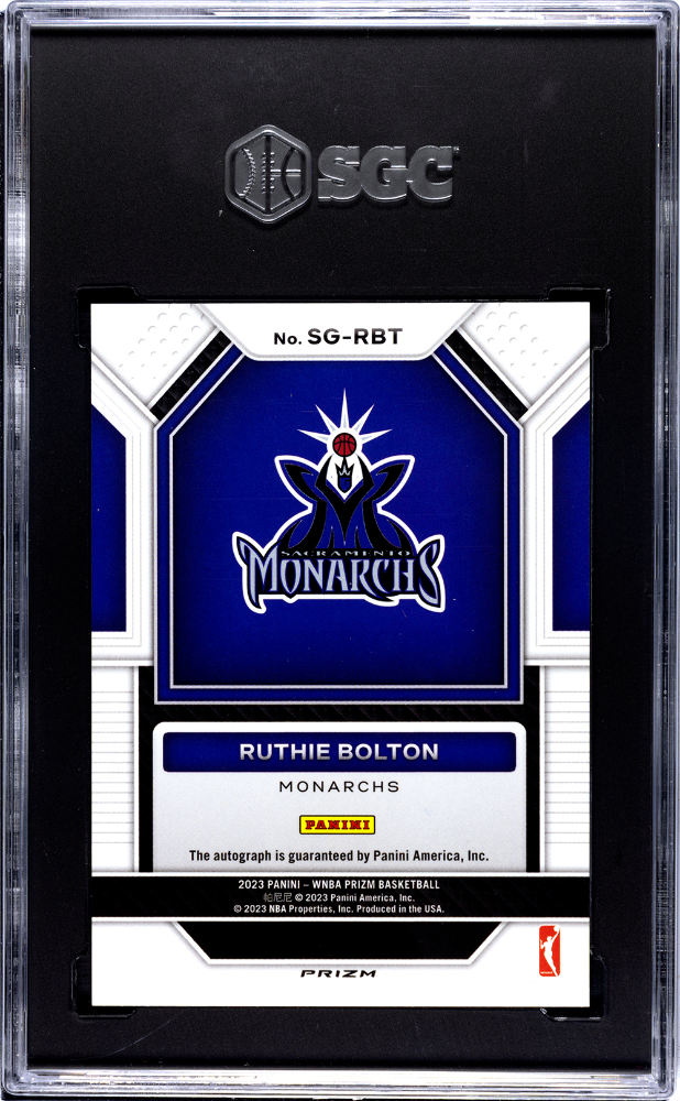 2023 Panini Prizm Wnba Ruthie Bolton Auto Silver #SG-RBT SGC 10 Monarchs