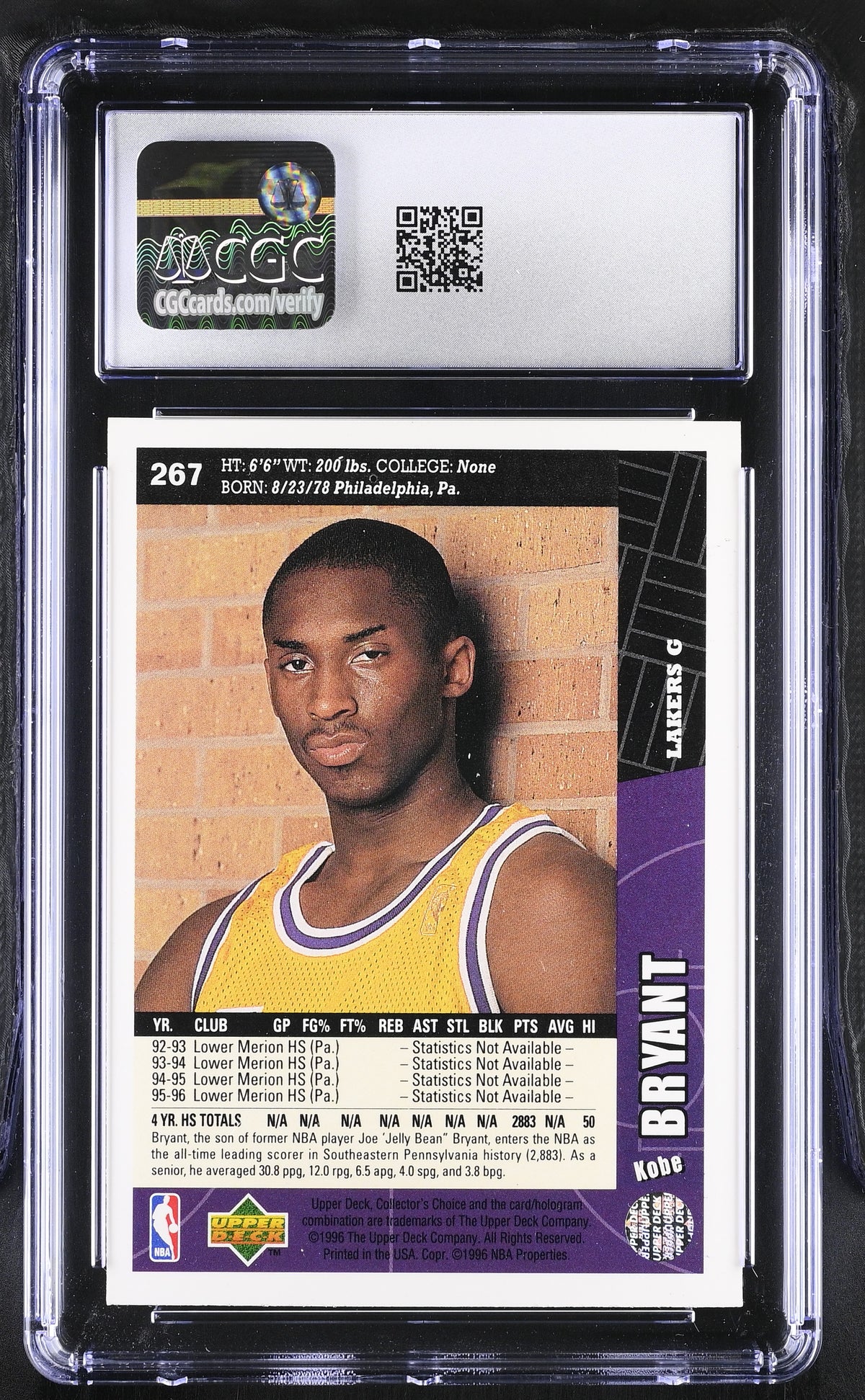 1996-97 Collector's Choice Kobe Bryant #267 CGC 7.5 Los Angeles Lakers