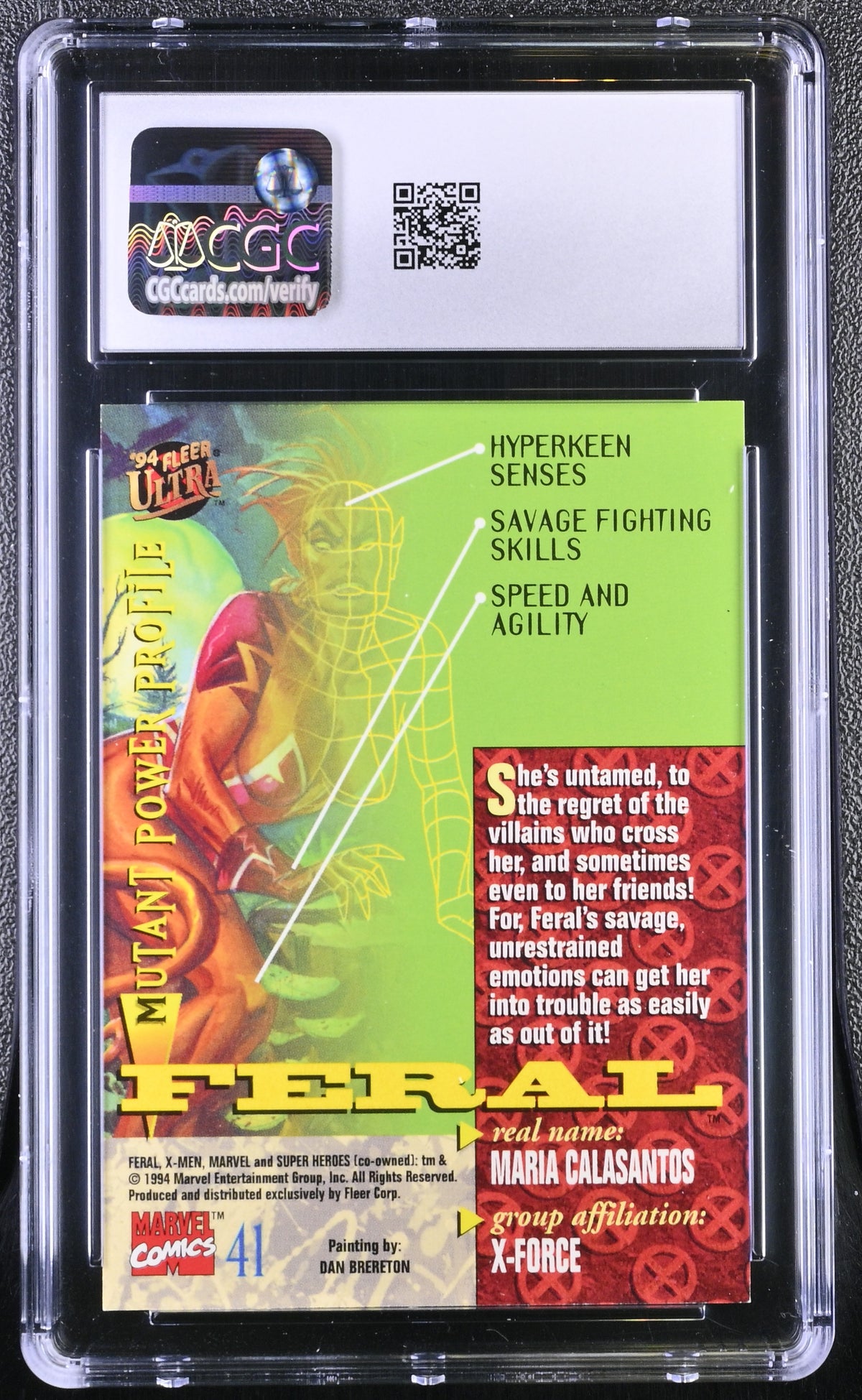 1994 Fleer Ultra X-Men Feral #41 CGC 9.5