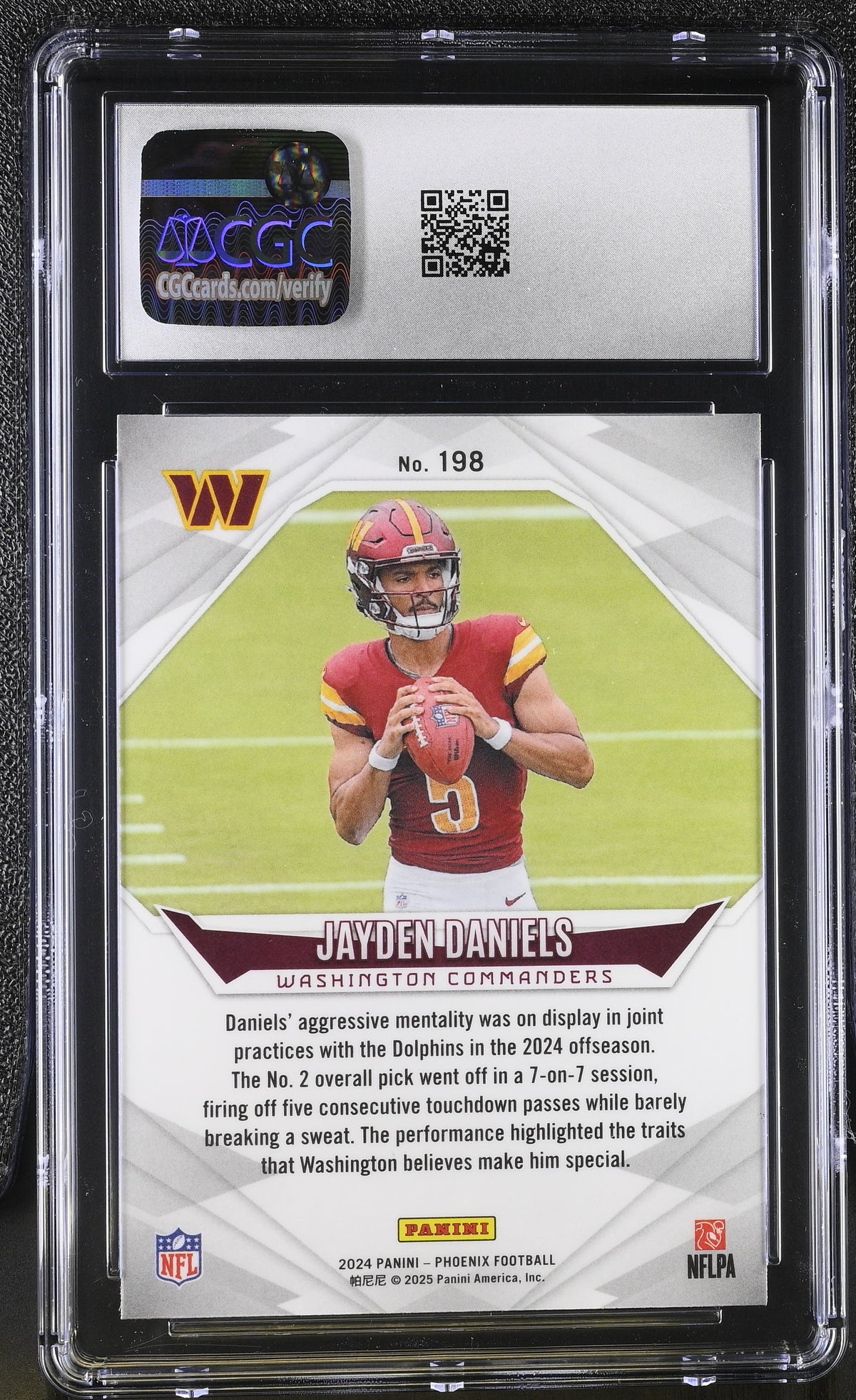 2024 Panini Phoenix Jayden Daniels Purple Rookie #198 CGC 9.5 Commanders