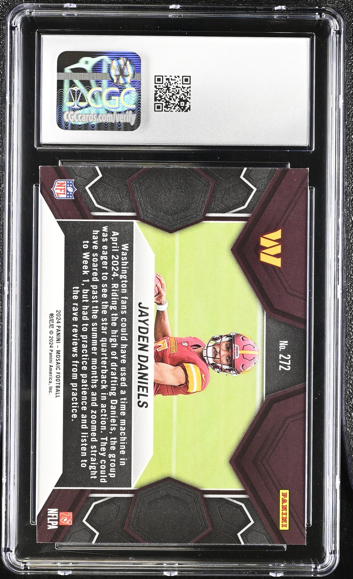 2024 Panini Mosaic Jayden Daniels Rookie #272 CGC 10 Washington Commanders