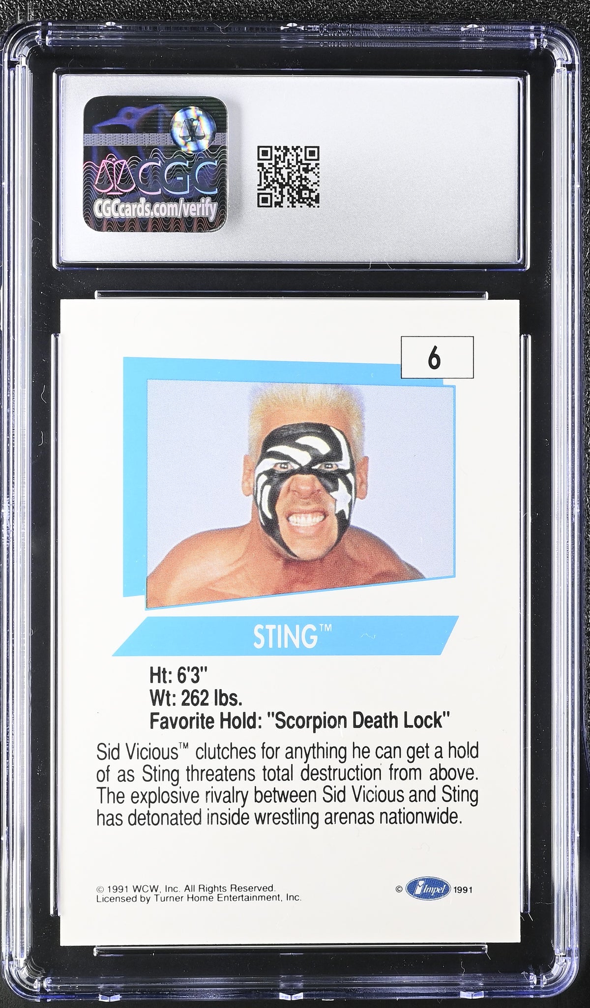 1991 Impel WCW Sting #6 CGC 9.5