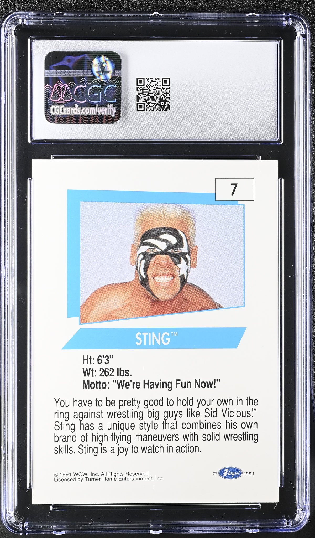 1991 Impel WCW Sting #7 CGC 9.5