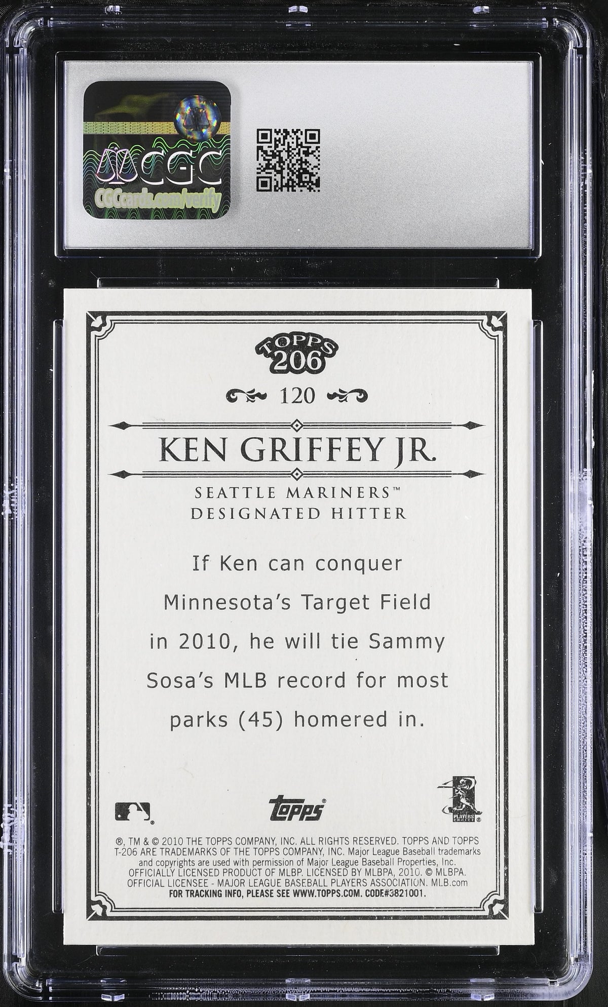 2010 Topps 206 Ken Griffey Jr. #120 CGC 9.5 Seattle Mariners