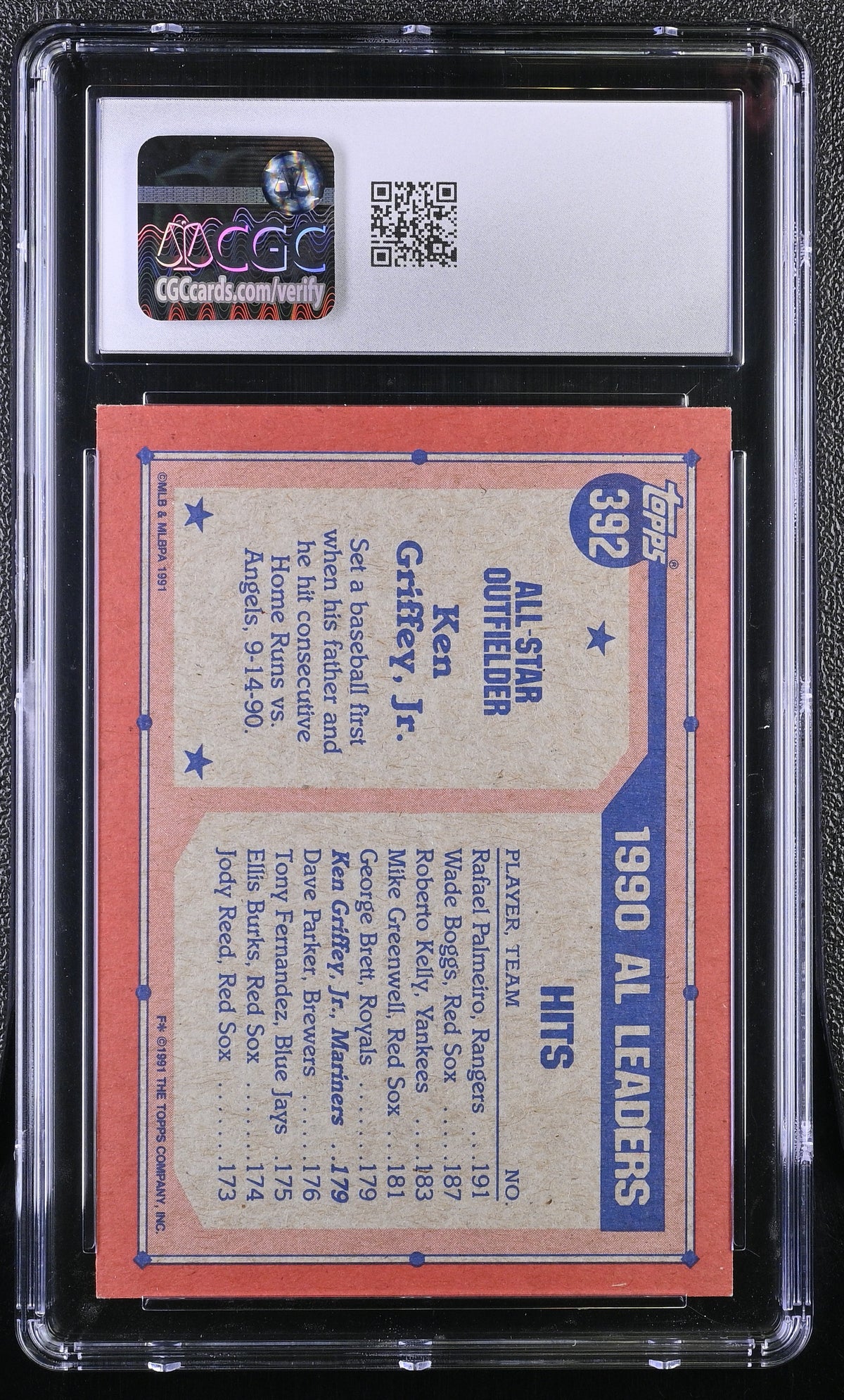 1991 Topps Ken Griffey Jr. All Star #392 CGC 9.5 Seattle Mariners