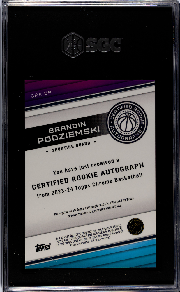 2023 Topps Chrome Brandin Podziemski RC Autograph Orange Geo. 25 #CRA-BP SGC 9.5
