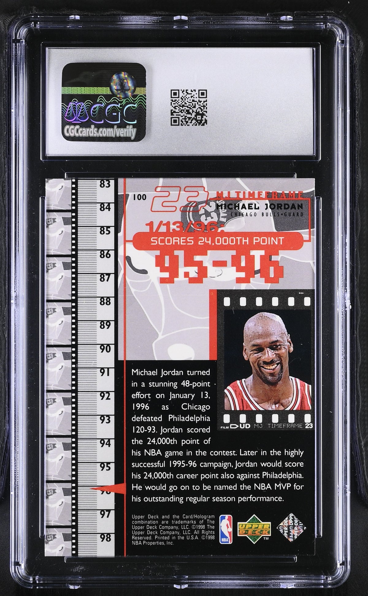 1998 Upper Deck MJ Living Legend Michael Jordan #100 CGC 9 Chicago Bulls
