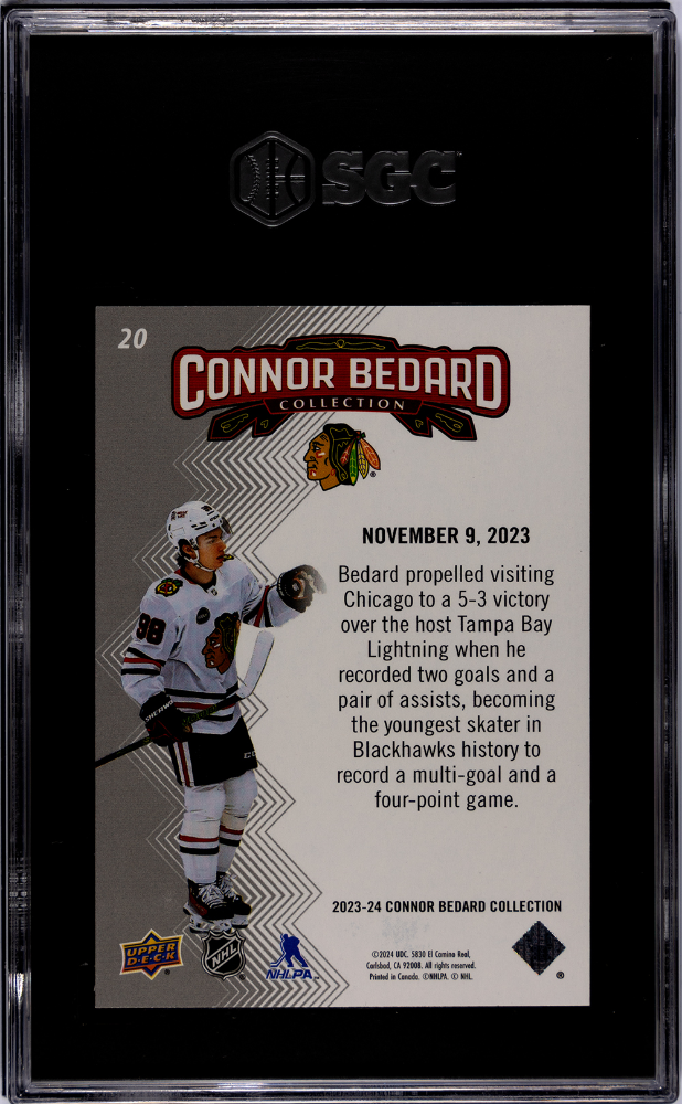 2023 Upper Deck Connor Bedard Col. Connor Bedard #20 SGC 8.5