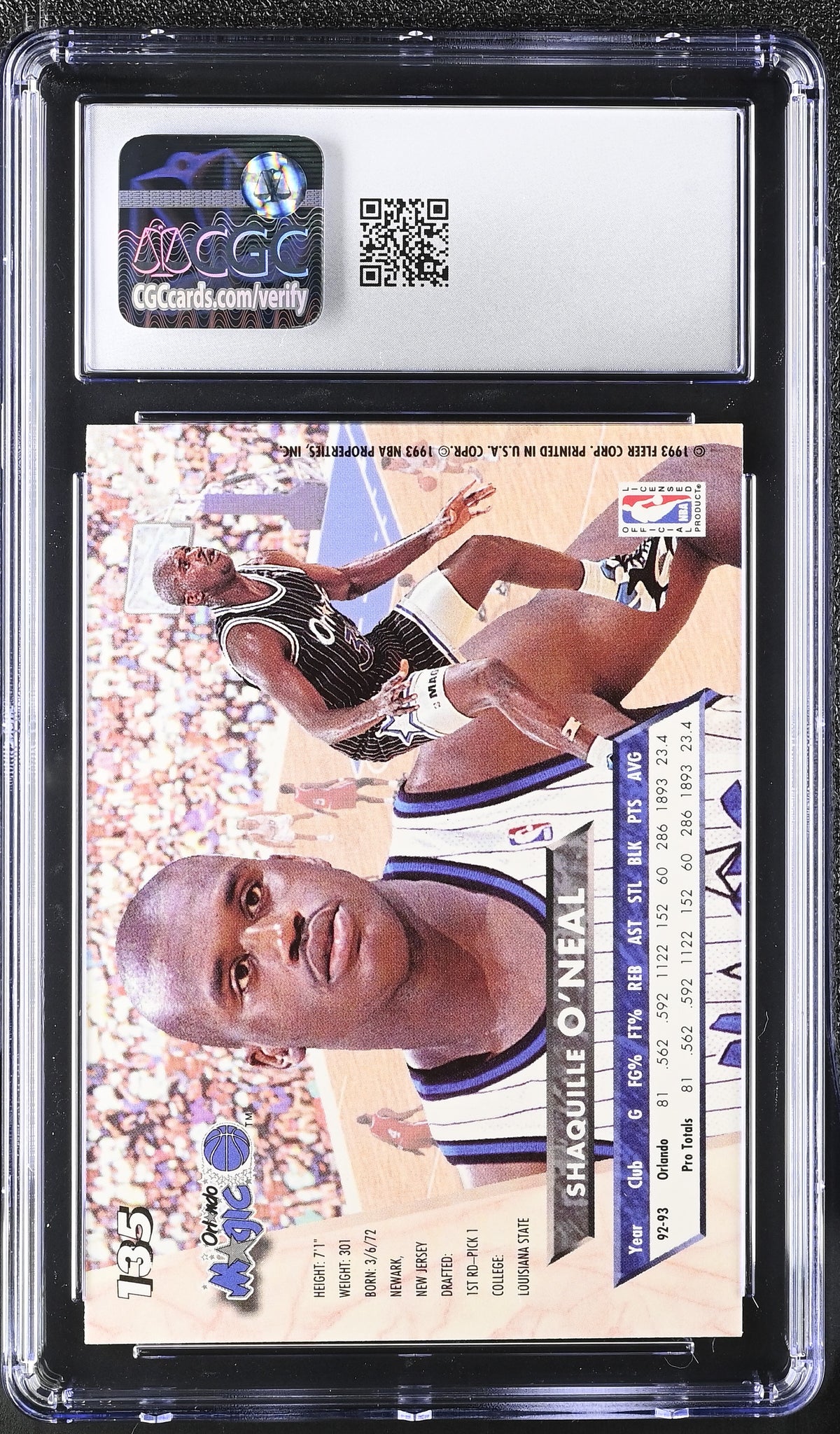 1993-94 Fleer Ultra Shaquille O'Neal #135 CGC 9.5 Orlando Magic
