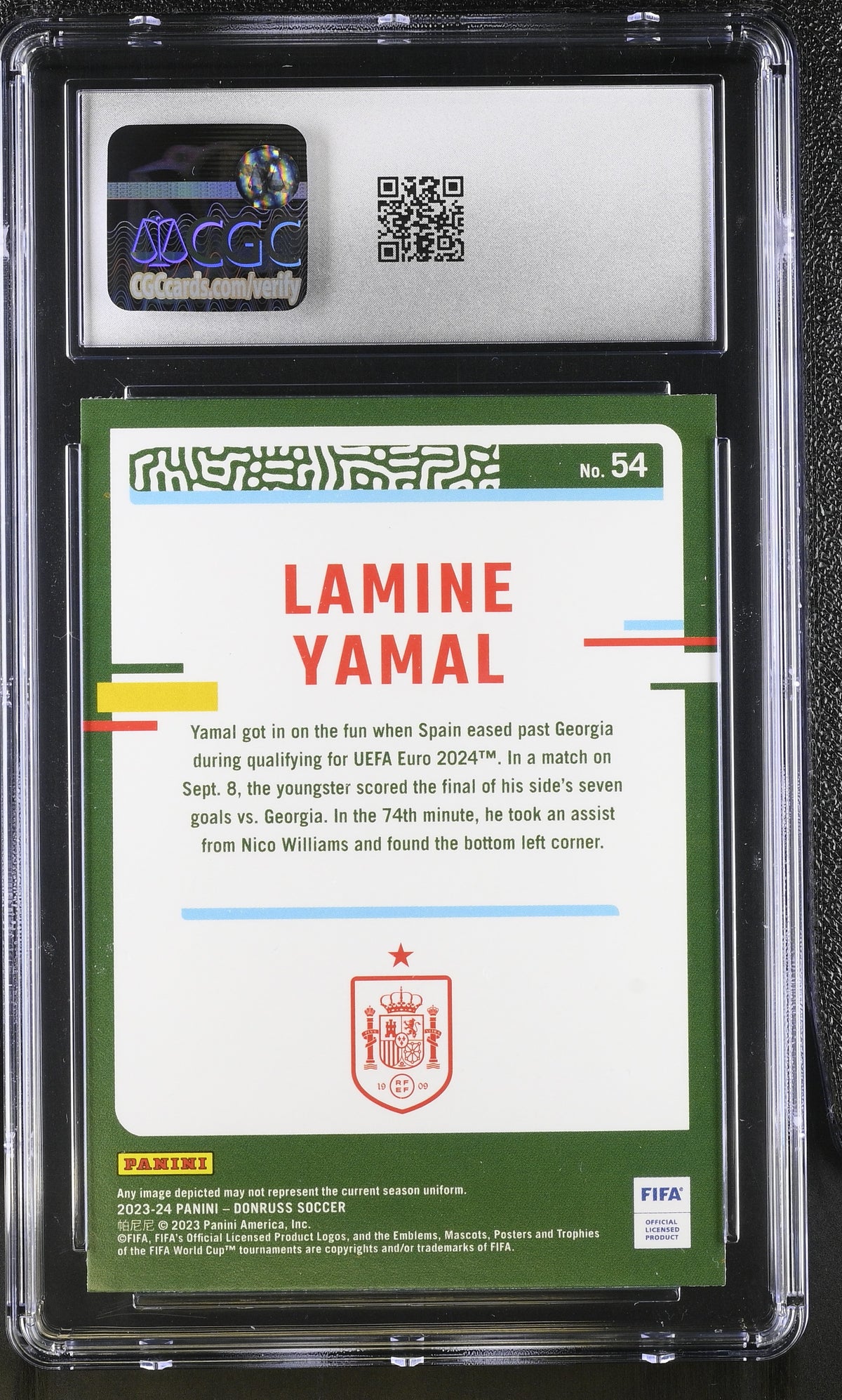 2023-24 Donruss Lamine Yamal Rookie #54 CGC 9 Spain
