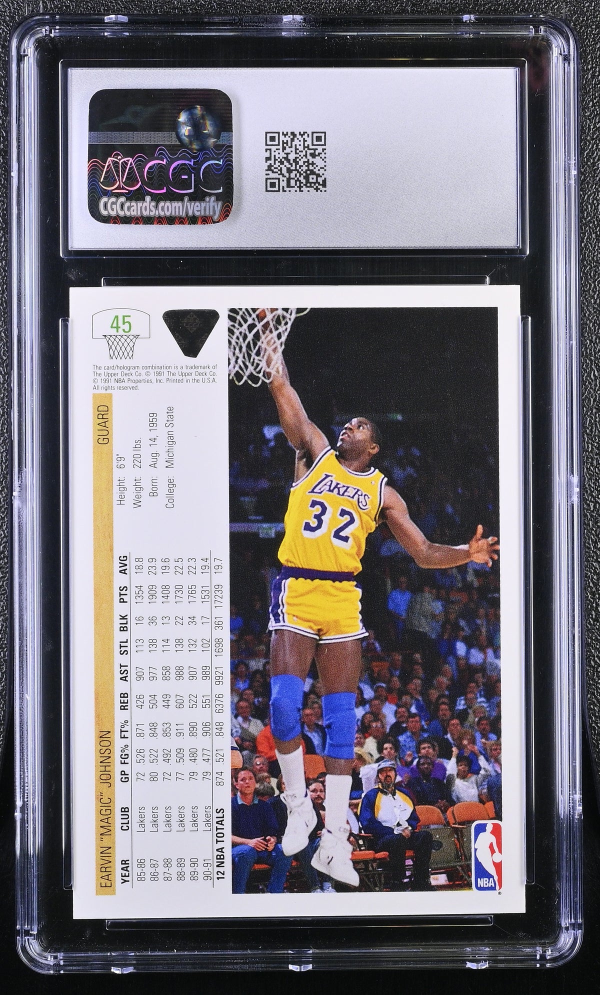 1991-92 Upper Deck Magic Johnson #45 CGC 9.5 Los Angeles Lakers