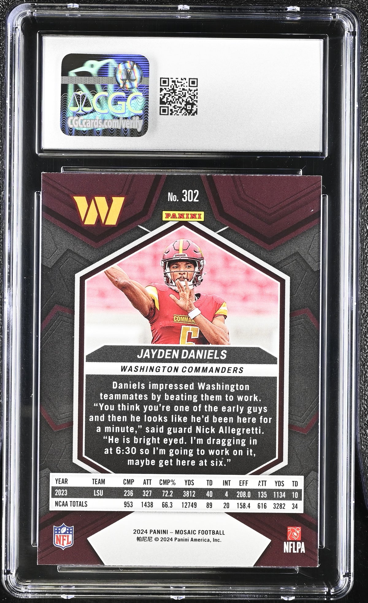 2024 Panini Mosaic Jayden Daniels #302 CGC 10