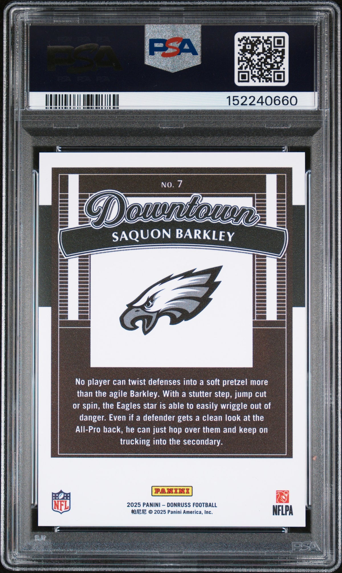 2025 Panini Donruss Downtown Saquon Barkley #7 PSA 10 Philadelphia Eagles