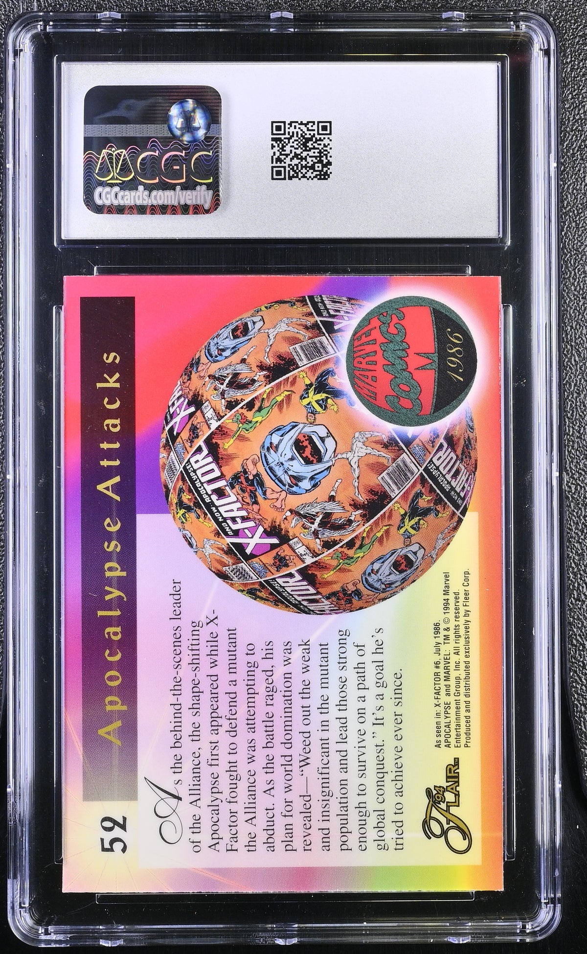 1994 Fleer Flair '94 Marvel Annual Apocalypse Now #52 CGC 10