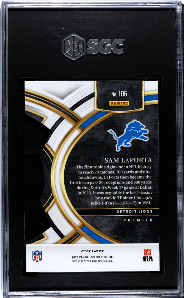 2023 Panini Select Sam Laporta Silver Die Cut Prizm #106 SGC 8.5
