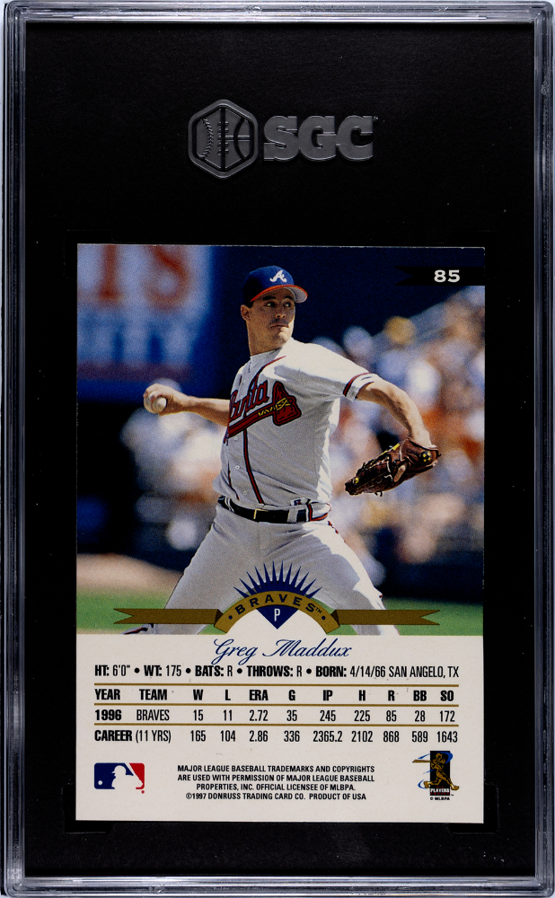 1997 Leaf Greg Maddux Fractal Matrix #85 SGC 7