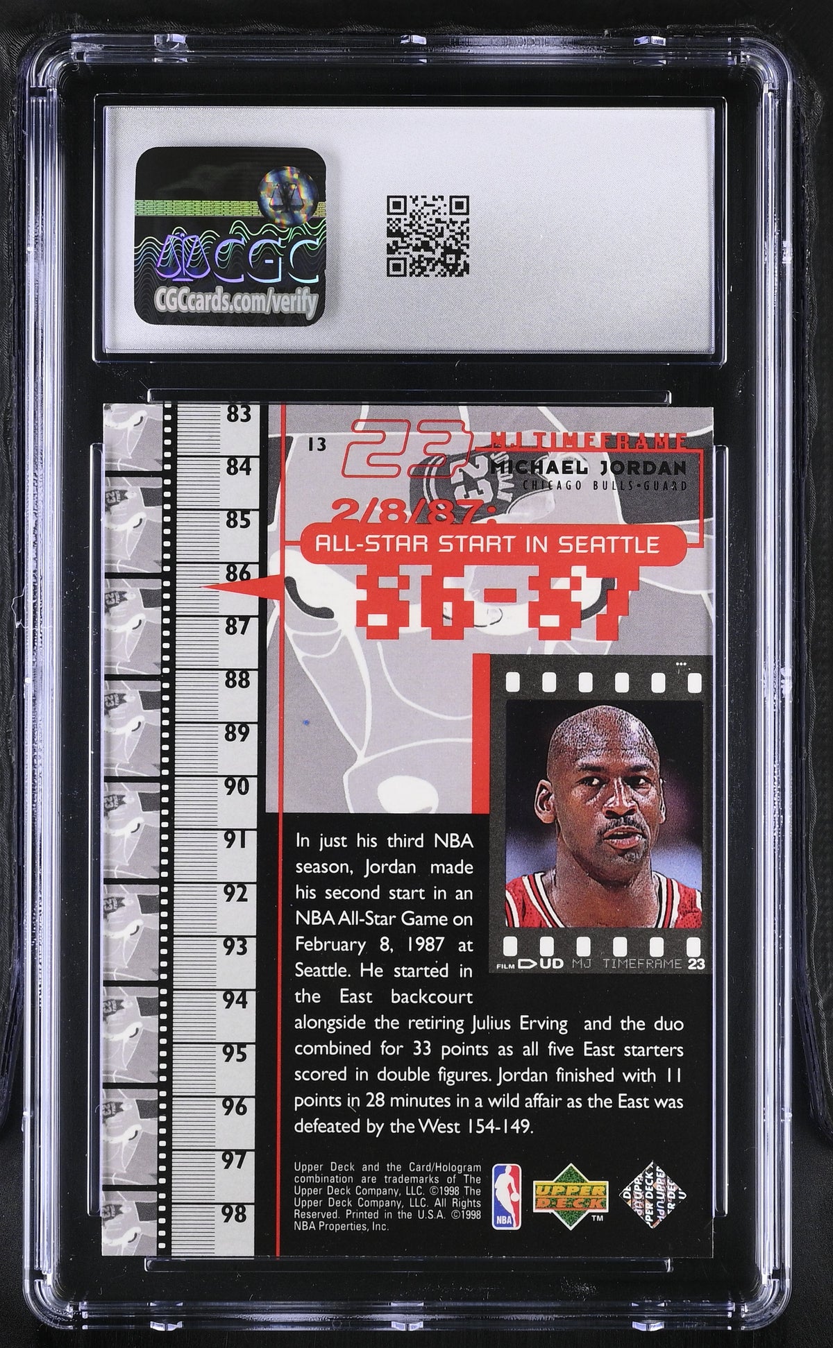 1998 Upper Deck MJ Living Legend Michael Jordan #13 CGC 9.5 Chicago Bulls