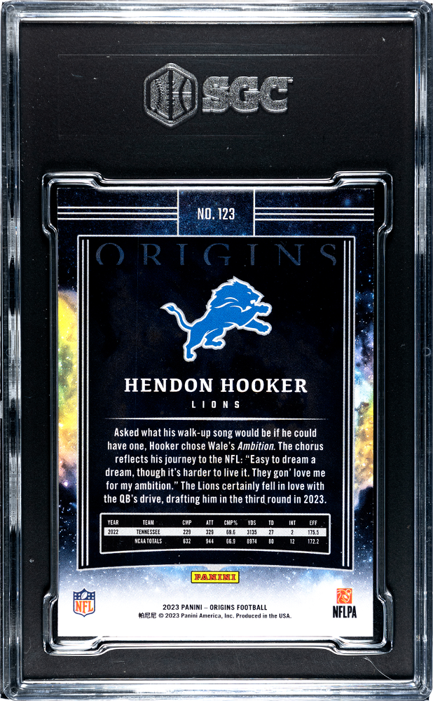 2023 Panini Origins Hendon Hooker #123 SGC 9.5