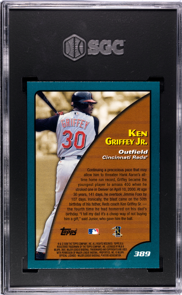 2001 Topps Ken Griffey JR. Season Highlights Limited Edition #389 SGC 10 Reds