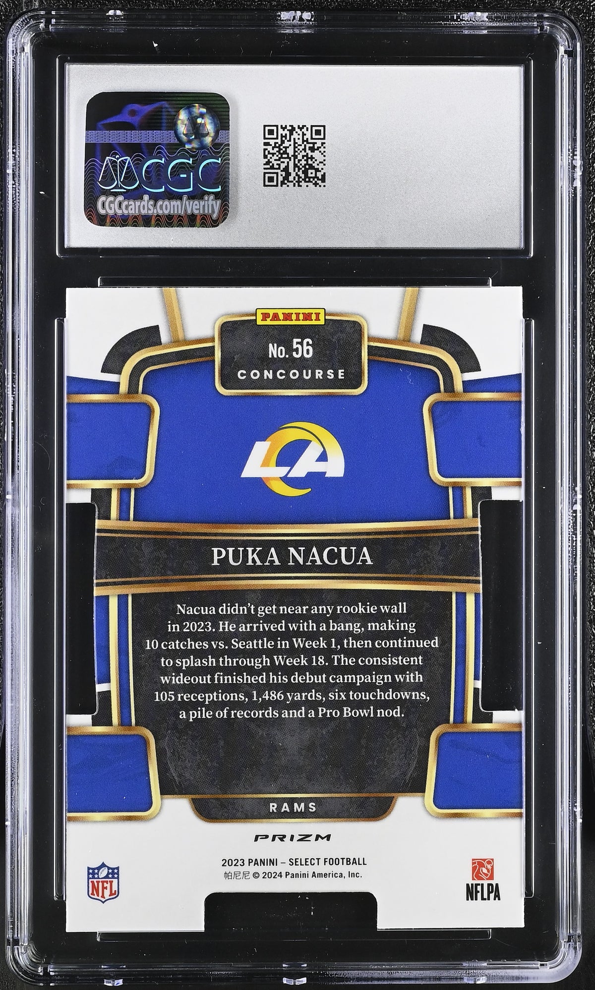 2023 Panini Select Puka Nacua Silver Die-Cut #56 CGC 9