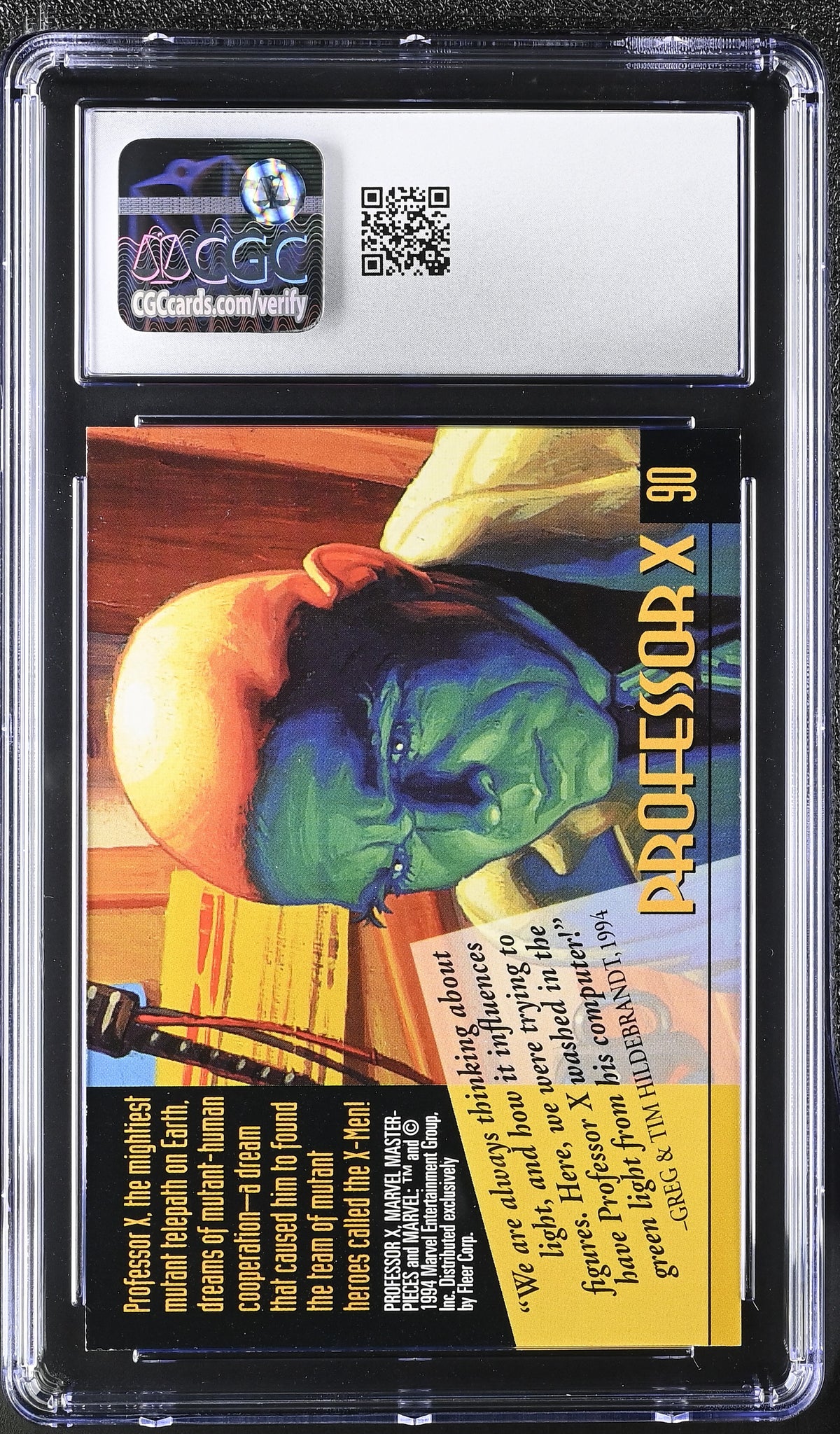 1994 Fleer Marvel Masterpieces Professor X #90 CGC 9.5