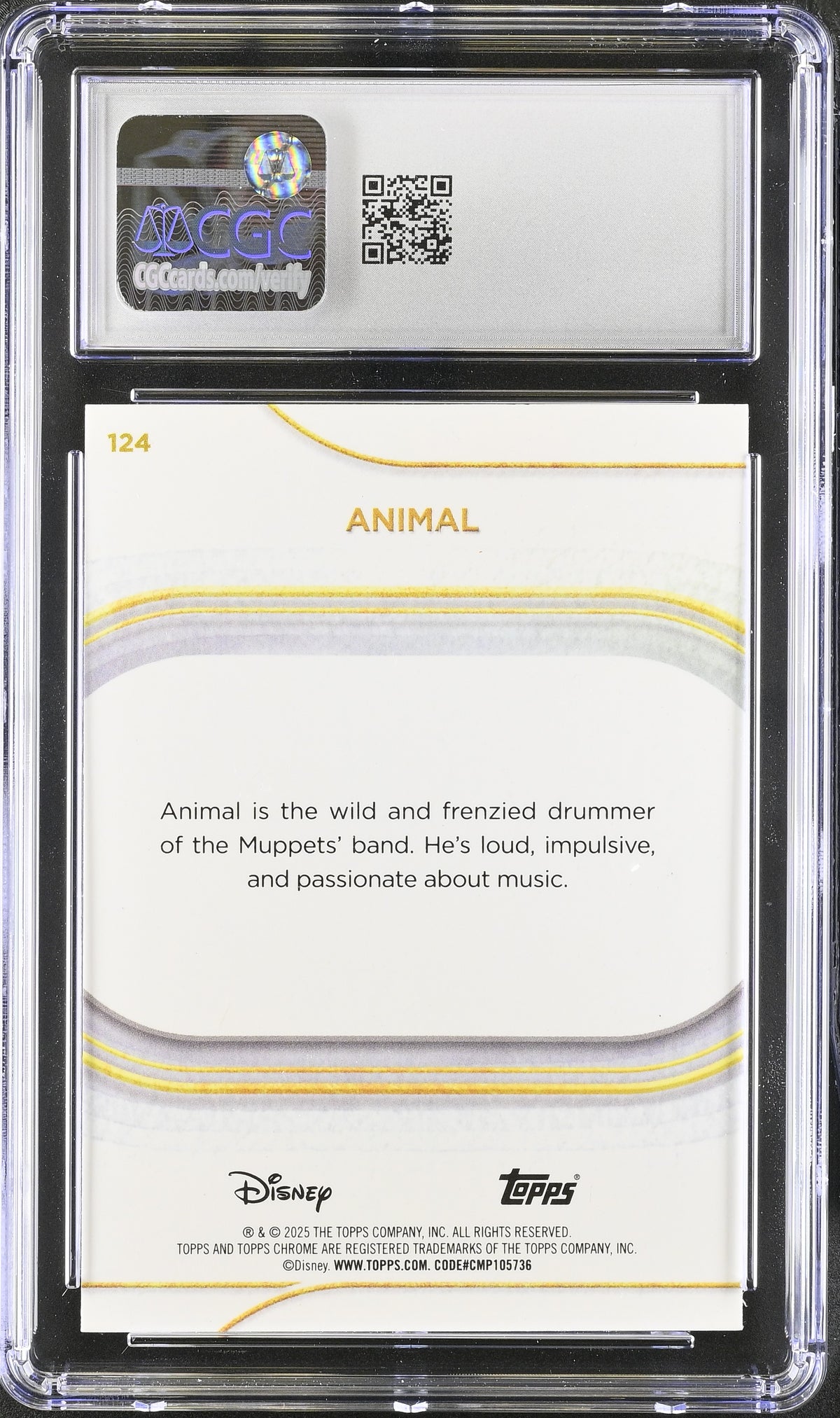 2025 Topps Disney Chrome Animal Yellow Mini-Diamonds Refractor #124 Yellow Mini-Diamonds Refractor CGC 9