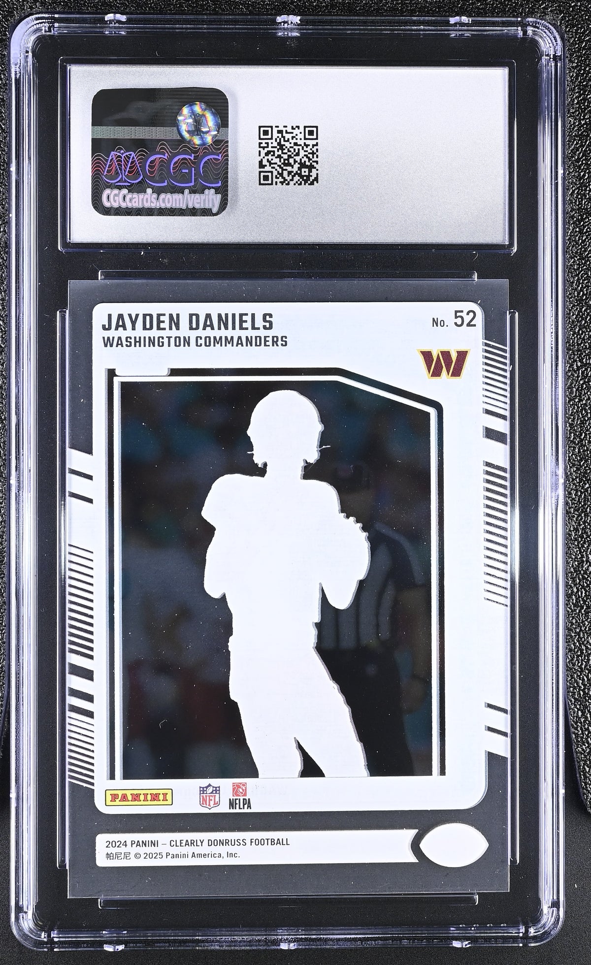 2024 Panini Clearly Donruss Jayden Daniels Rookie #52 CGC 10 Commanders
