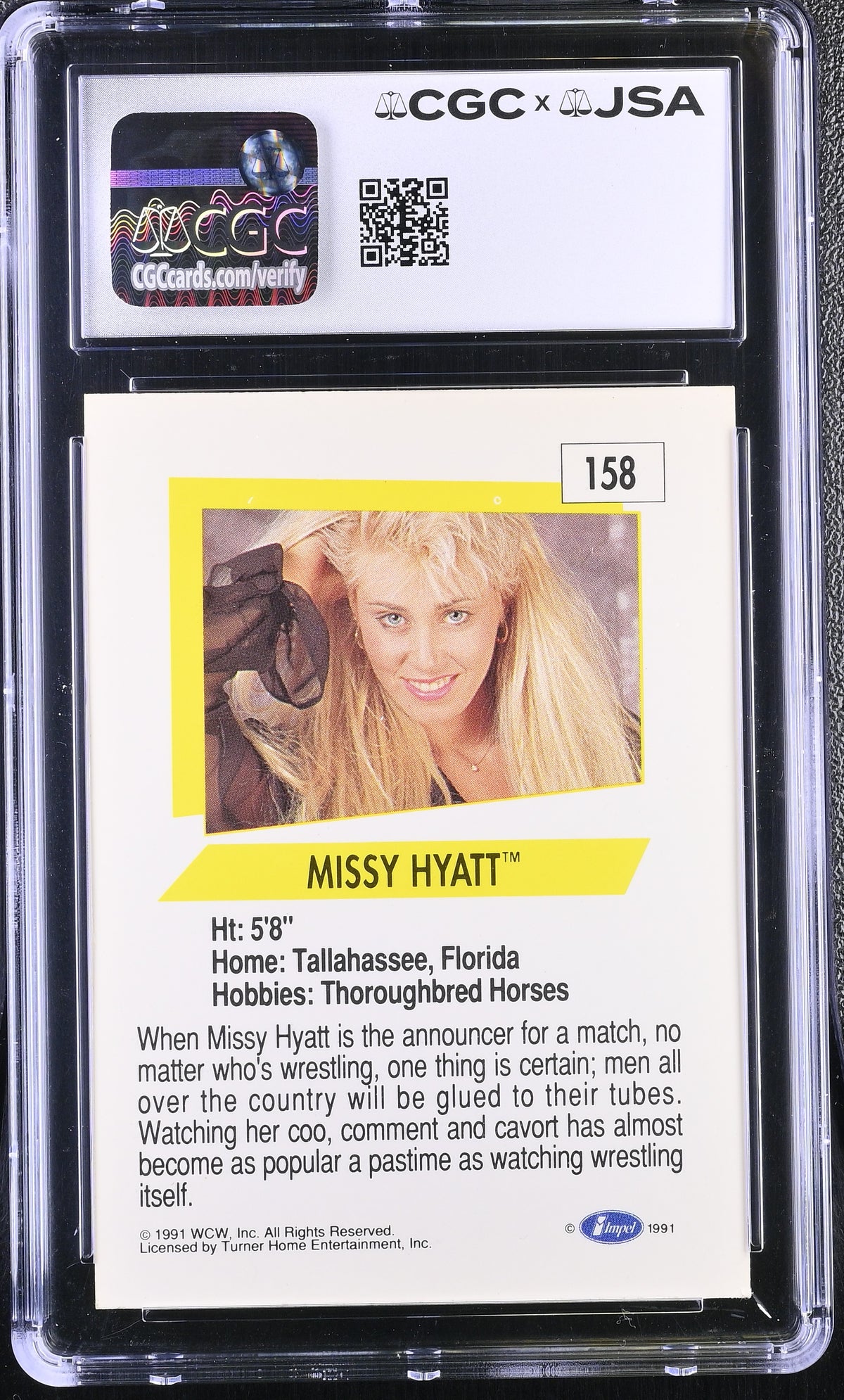 1991 Impel WCW Missy Hyatt #158 Auto Autograph CGC Authentic JSA