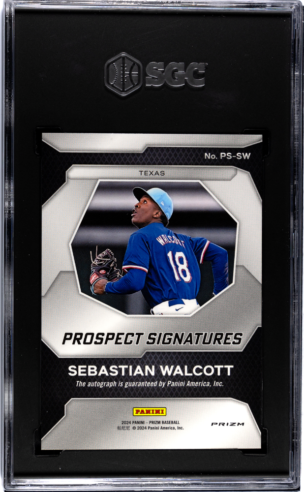 2024 Panini Prizm Sebastian Walcott Prospect Auto Rookie #PS-SW SGC 10 Rangers