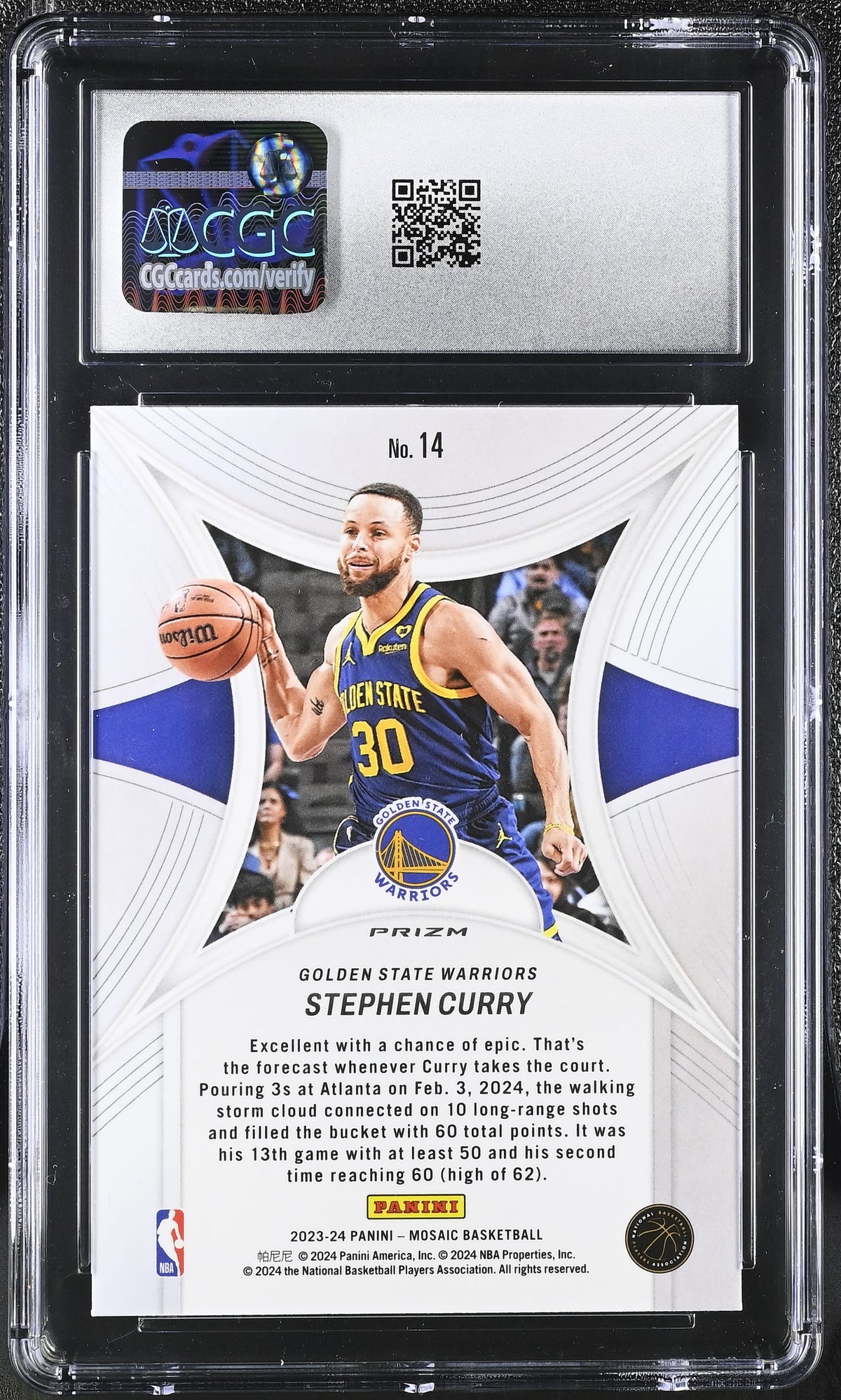 2023-24 Panini Mosaic Stephen Curry Green Epic Performers #14 CGC 10 Warriors
