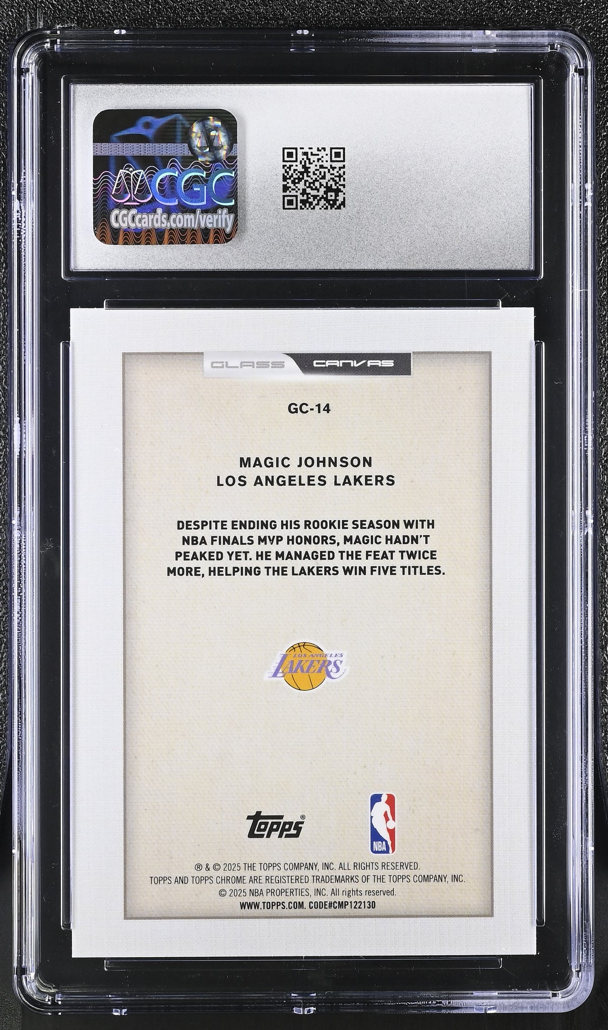 2025-26 Topps Chrome Magic Johnson Glass Canvas #GC-14 CGC 10 Los Angeles Lakers