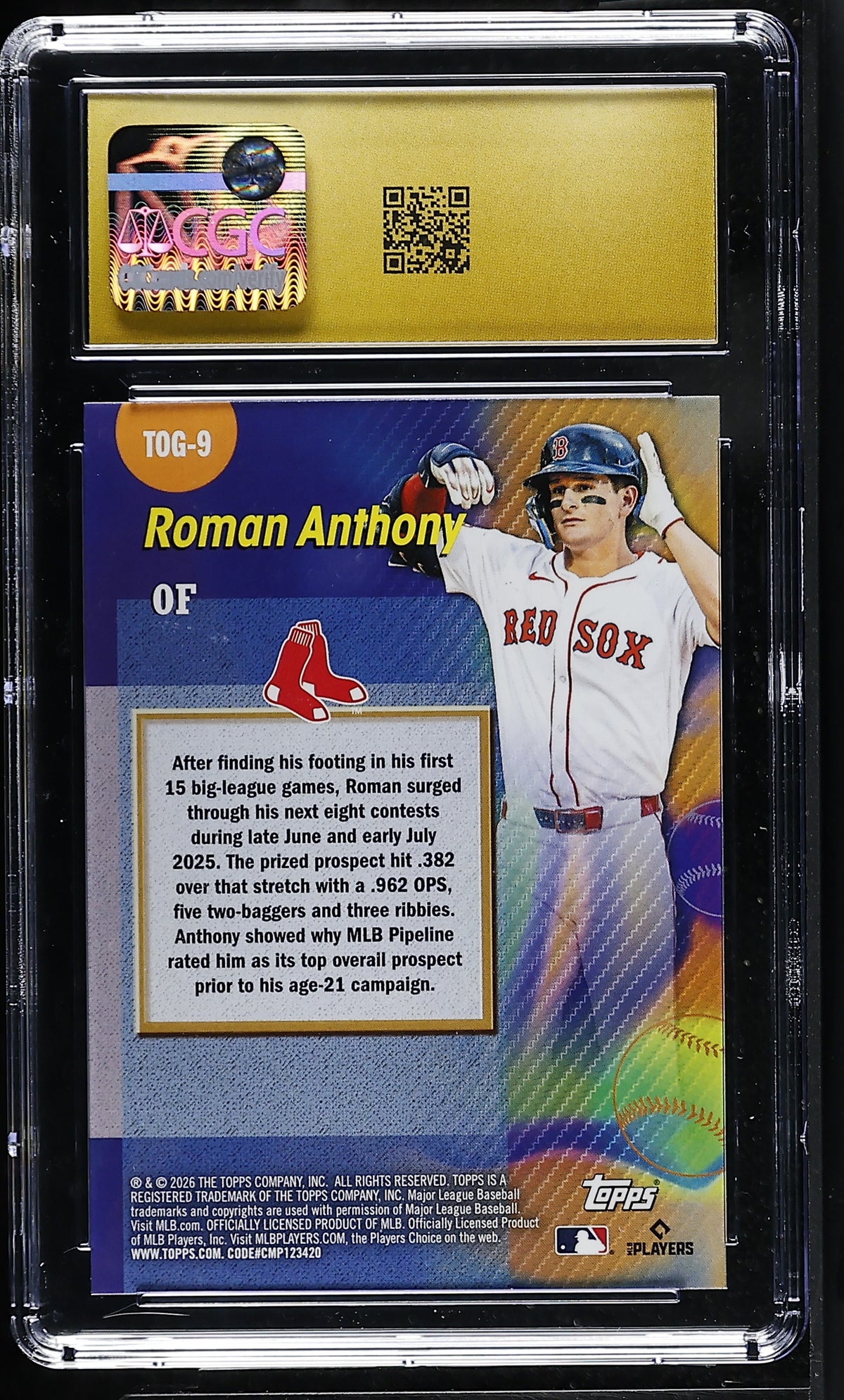 2026 Topps Roman Anthony Rookie Titans of the Game TOG-9 CGC 10 Pristine Red Sox