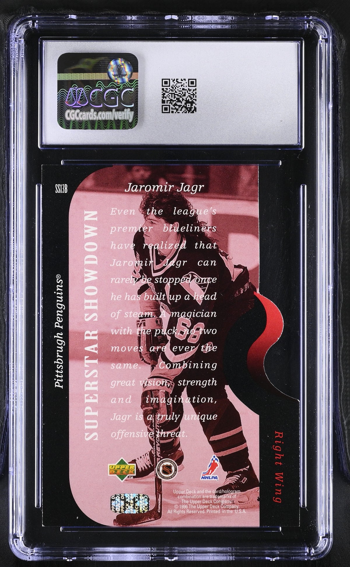 1996-97 Upper Deck Jaromir Jagr Superstar Showdown #SS13B CGC 9 Penguins