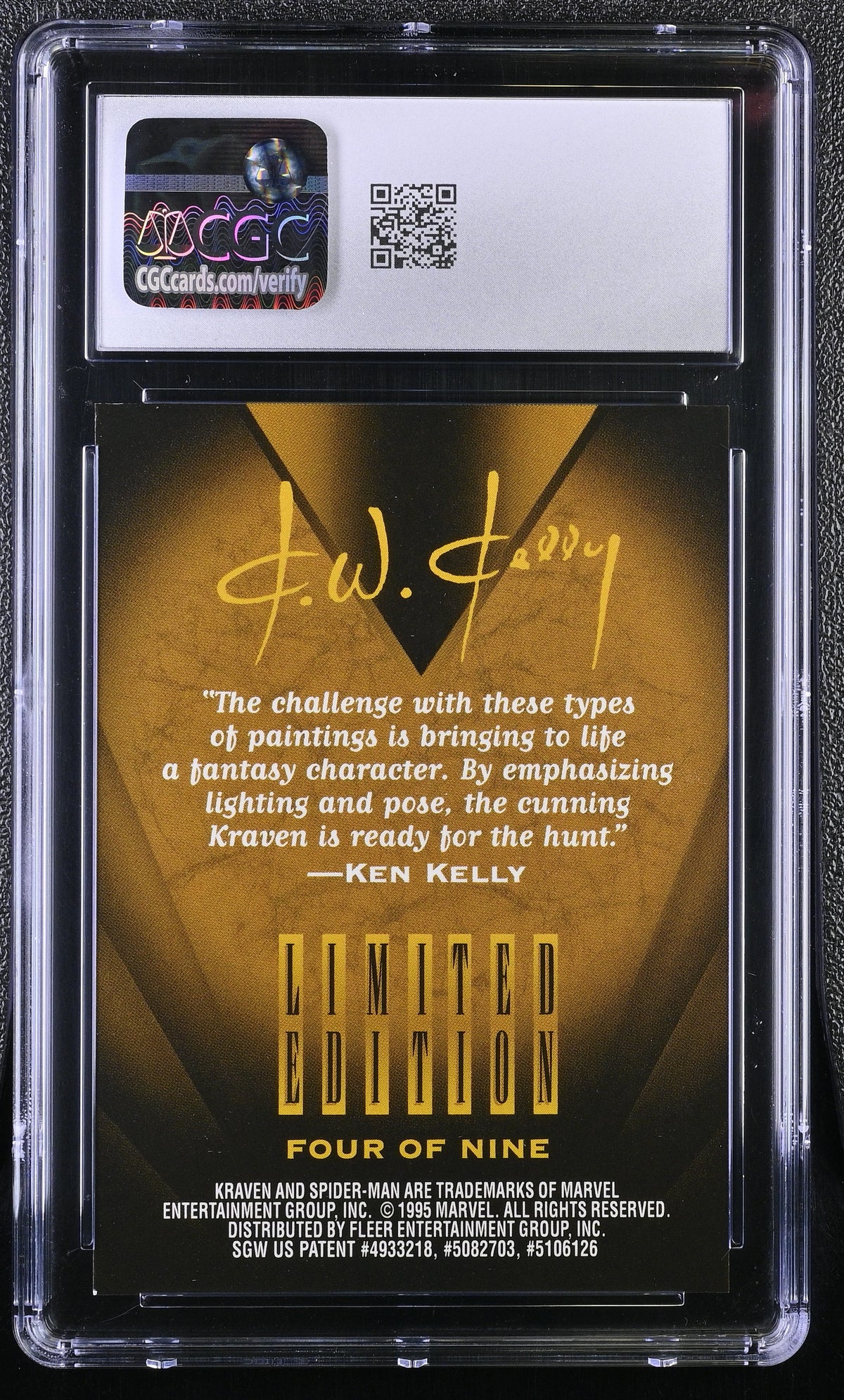 1995 Fleer Ultra Spider-Man Kraven #4 of 9 Golden Web CGC 9.5