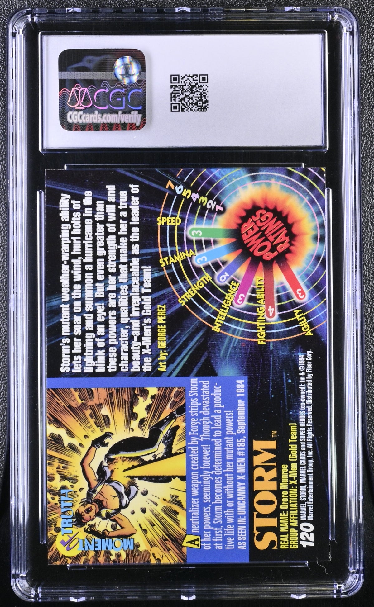1994 Fleer Marvel Universe Series V Storm #120 CGC 9.5