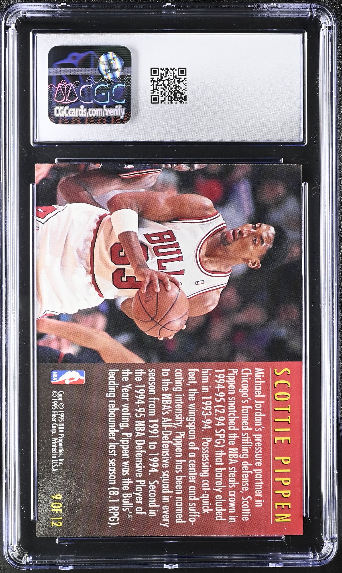 1995-96 Fleer Scottie Pippen Total D #9 CGC 9.5 Chicago Bulls
