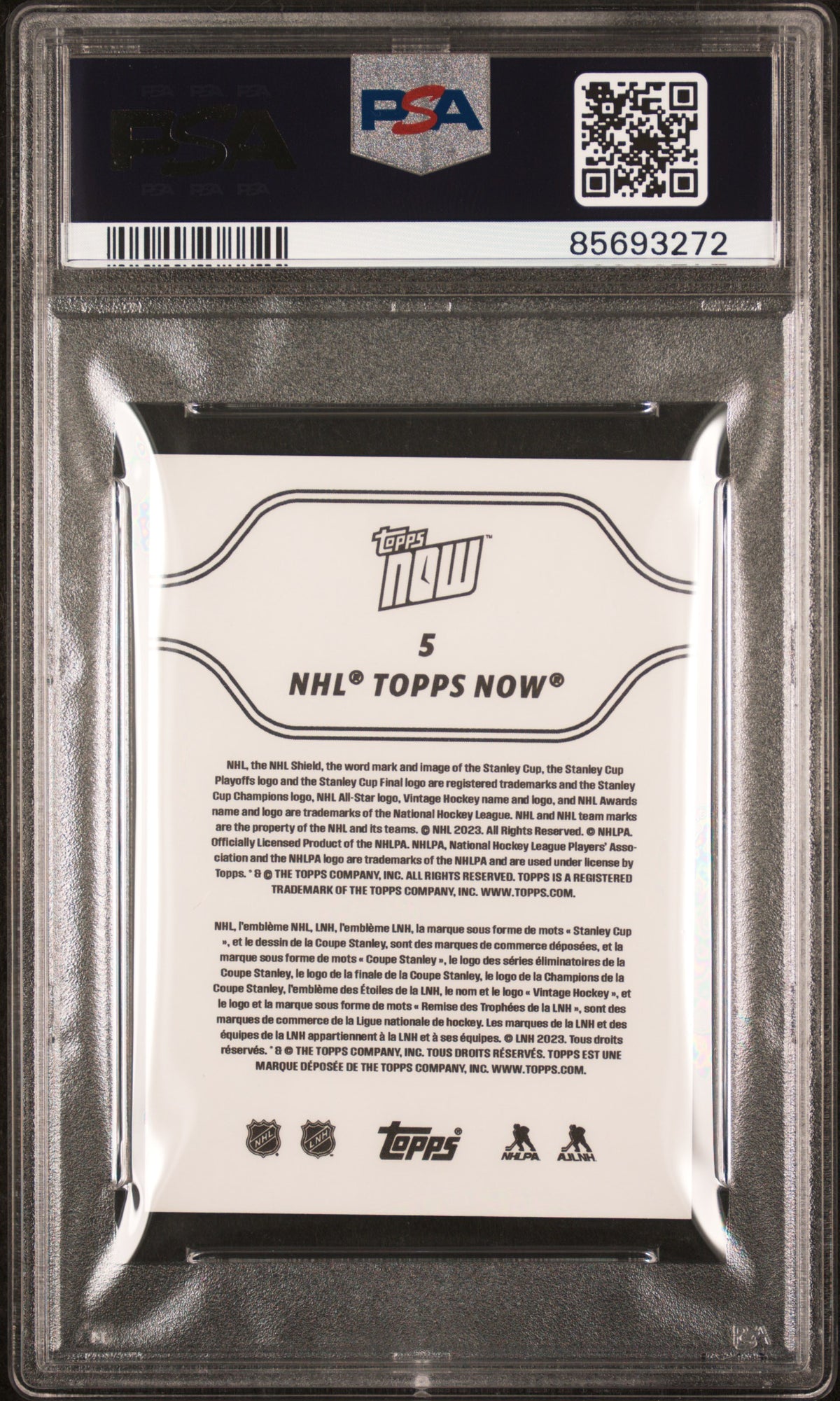 2023 Topps Now NHL Stickers Connor Bedard Rookie #5 PSA 10 Chicago Blackhawks