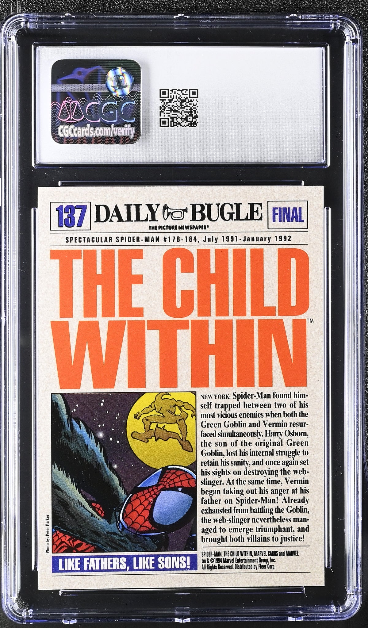 1994 Fleer Amazing Spider-Man The Child Within #137 CGC 10