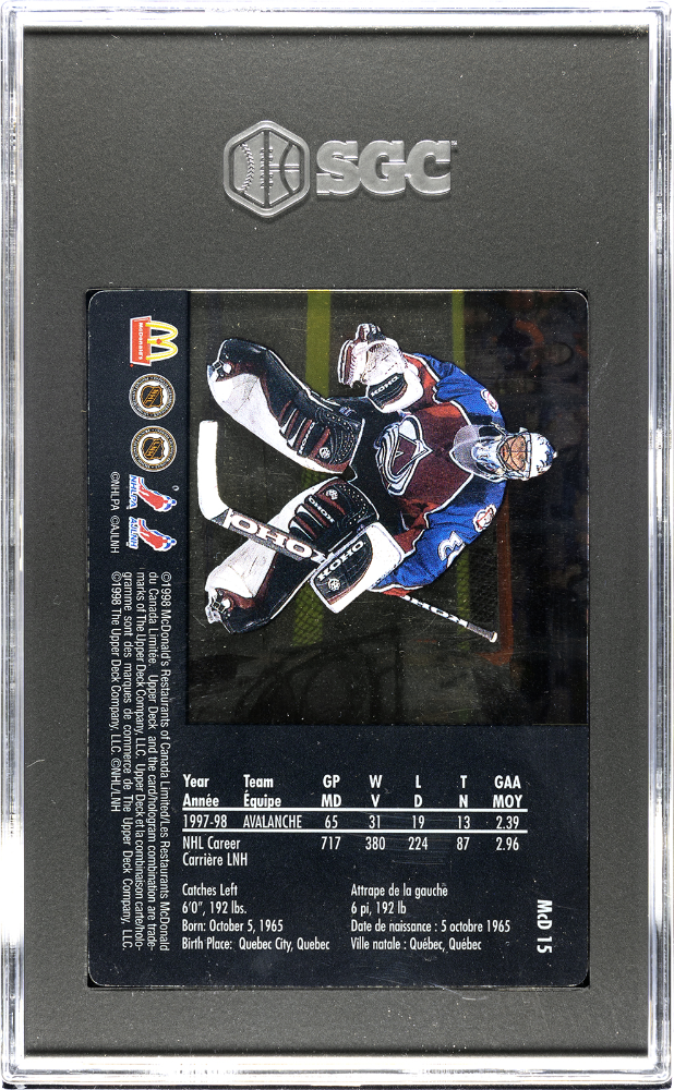 1998 Upper Deck Ice McDonald's Patrick Roy #MCD15 SGC 8