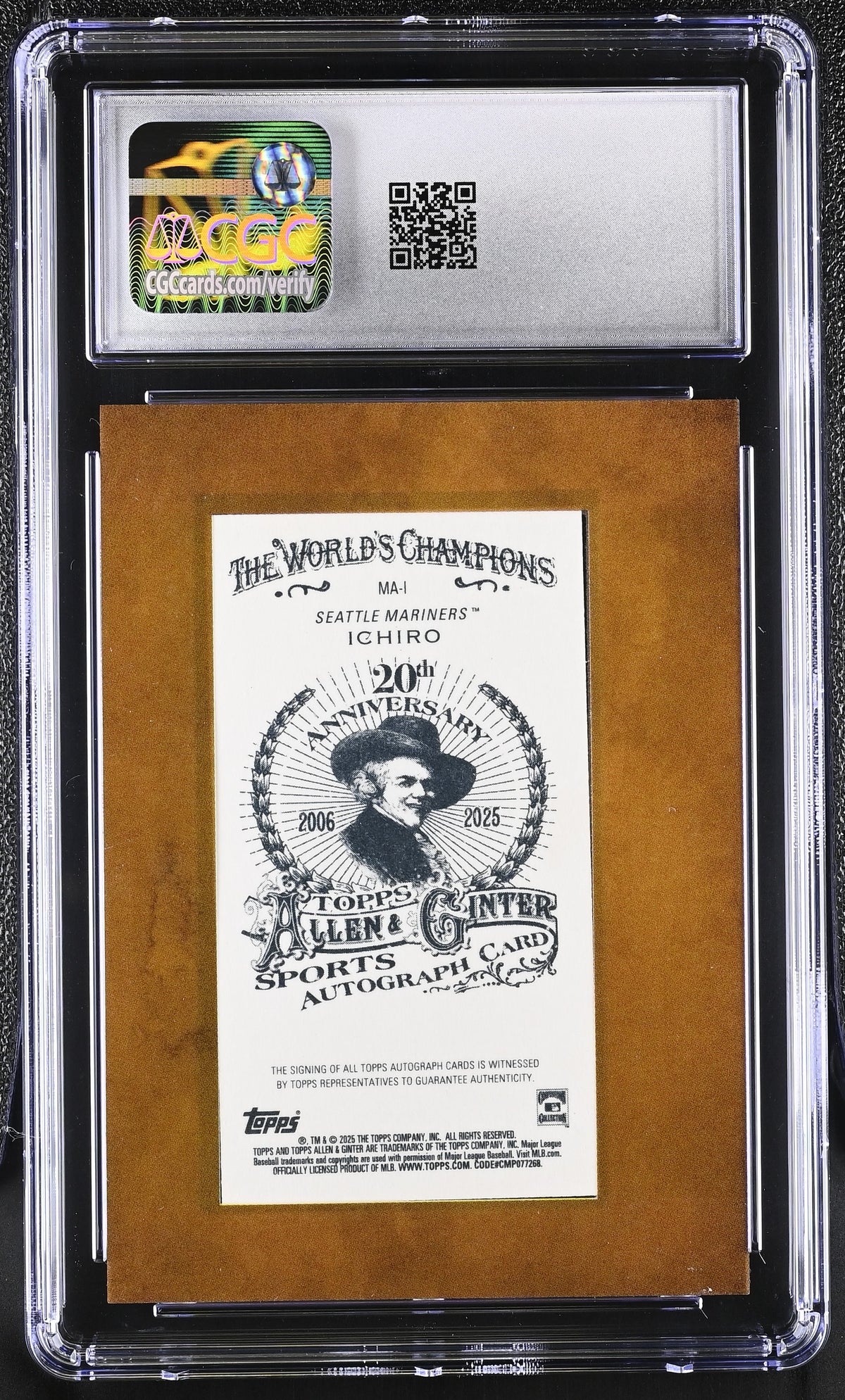 2025 Topps Allen & Ginter Ichiro Framed Mini Autographs #MA-I CGC 8 Mariners