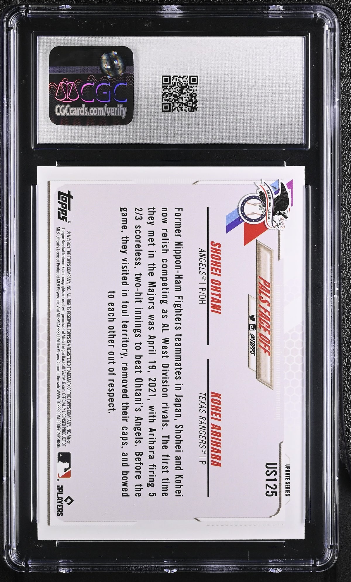 2021 Topps Update Pals Face Off #US125 CGC 10