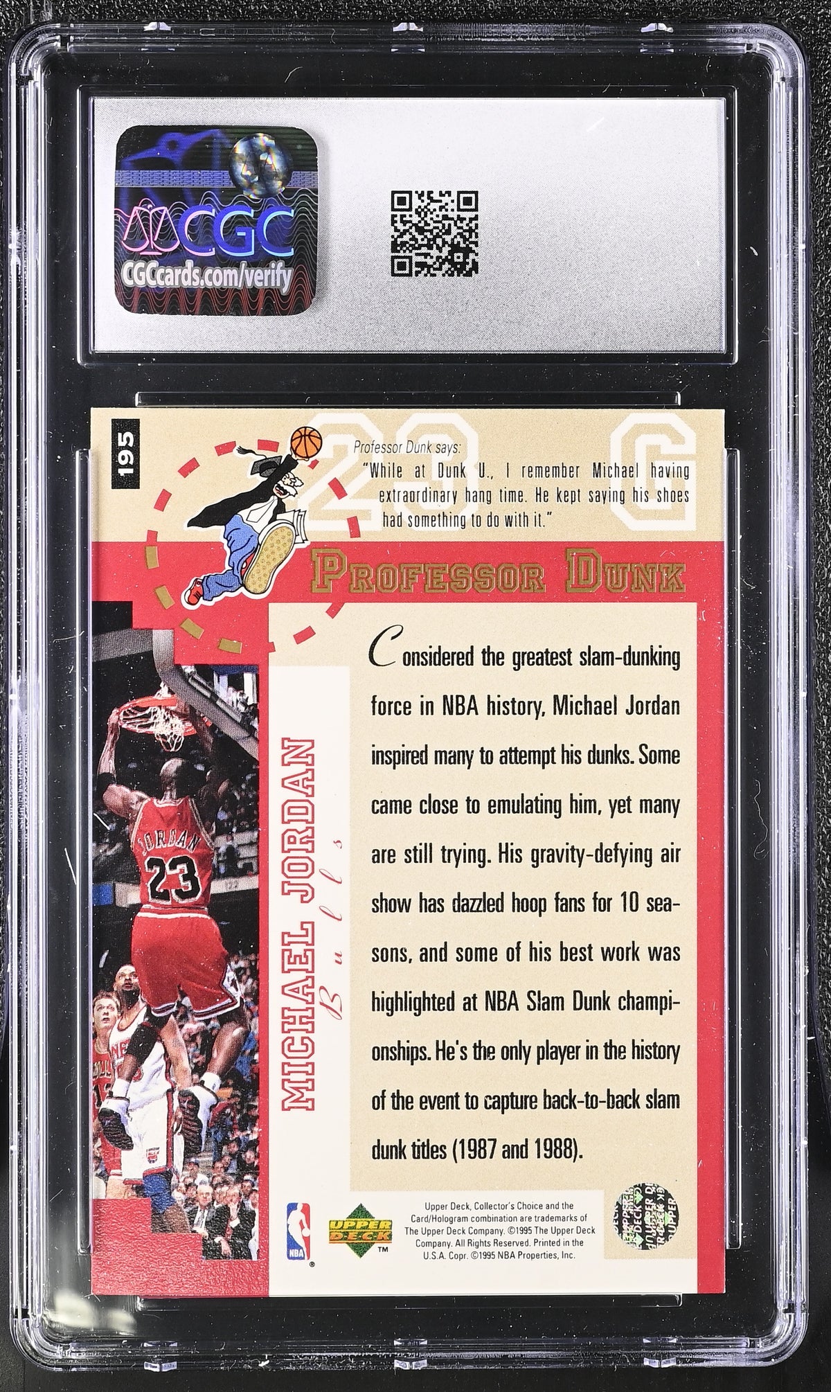 1995-96 Collector's Choice Michael Jordan #195 CGC 9 Chicago Bulls
